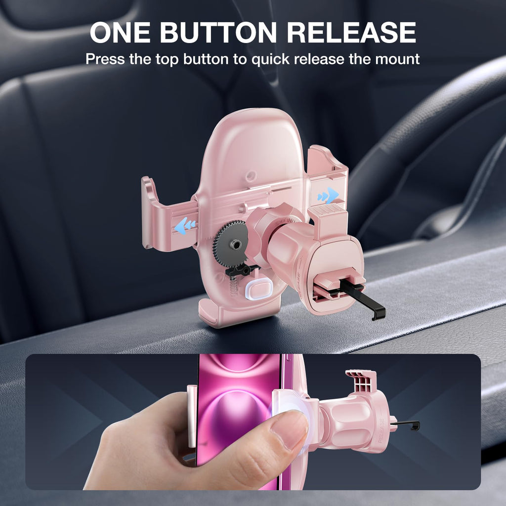 Miracase Phone Holder for Car Vent【2026 Wider Clamp & Metal Hook】 Car Phone Holder Mount for Vent Clip Hand Free Cell Phone Car Mount for iPhone 17 Pro Max 16 15 14 13 12 Samsung S25 Car Accesorries