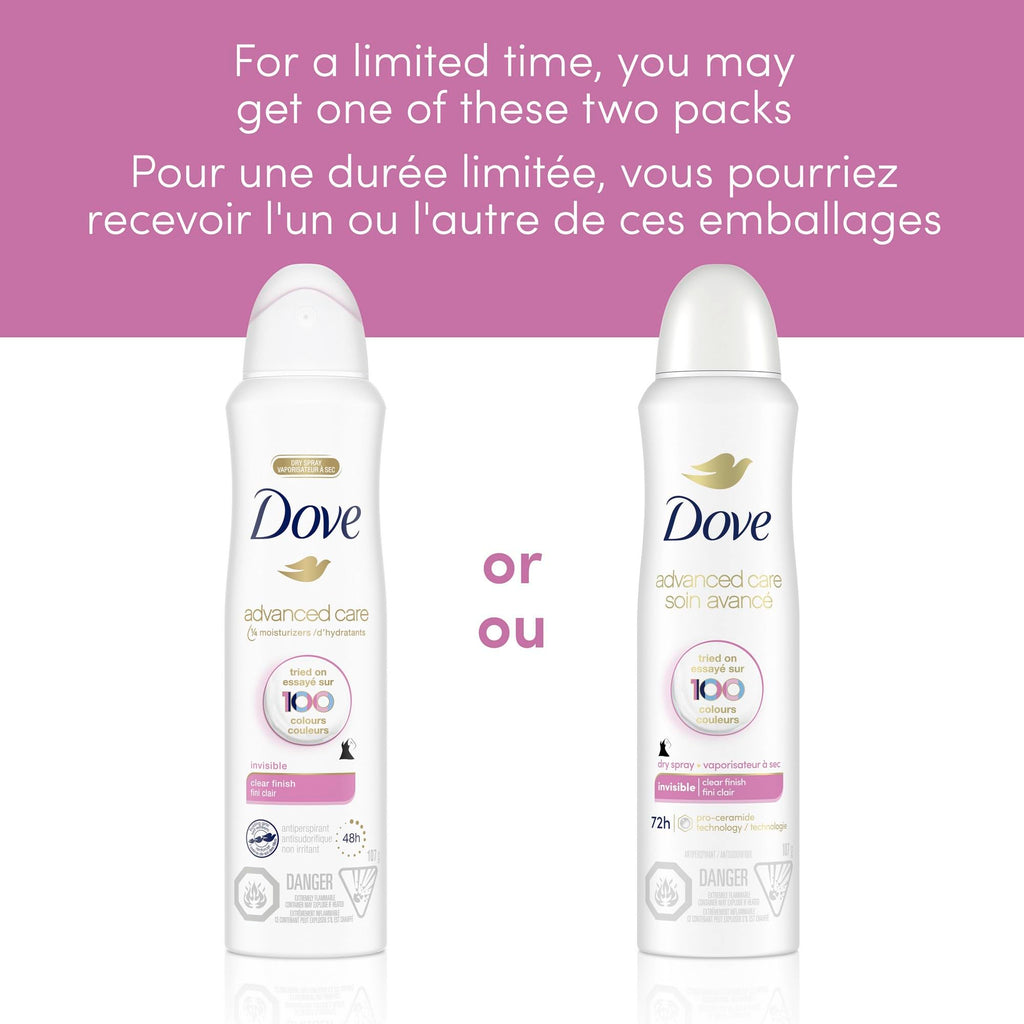Dove Advanced Care Beauty Finish Dry Spray Antiperspirant Deodorant for Women with ¼ Moisturizers 107 g