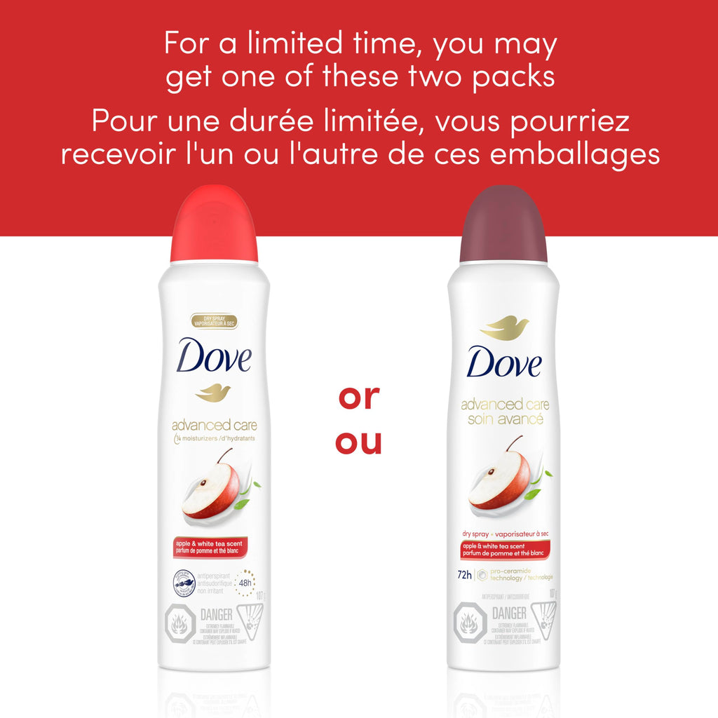 Dove Advanced Care Beauty Finish Dry Spray Antiperspirant Deodorant for Women with ¼ Moisturizers 107 g