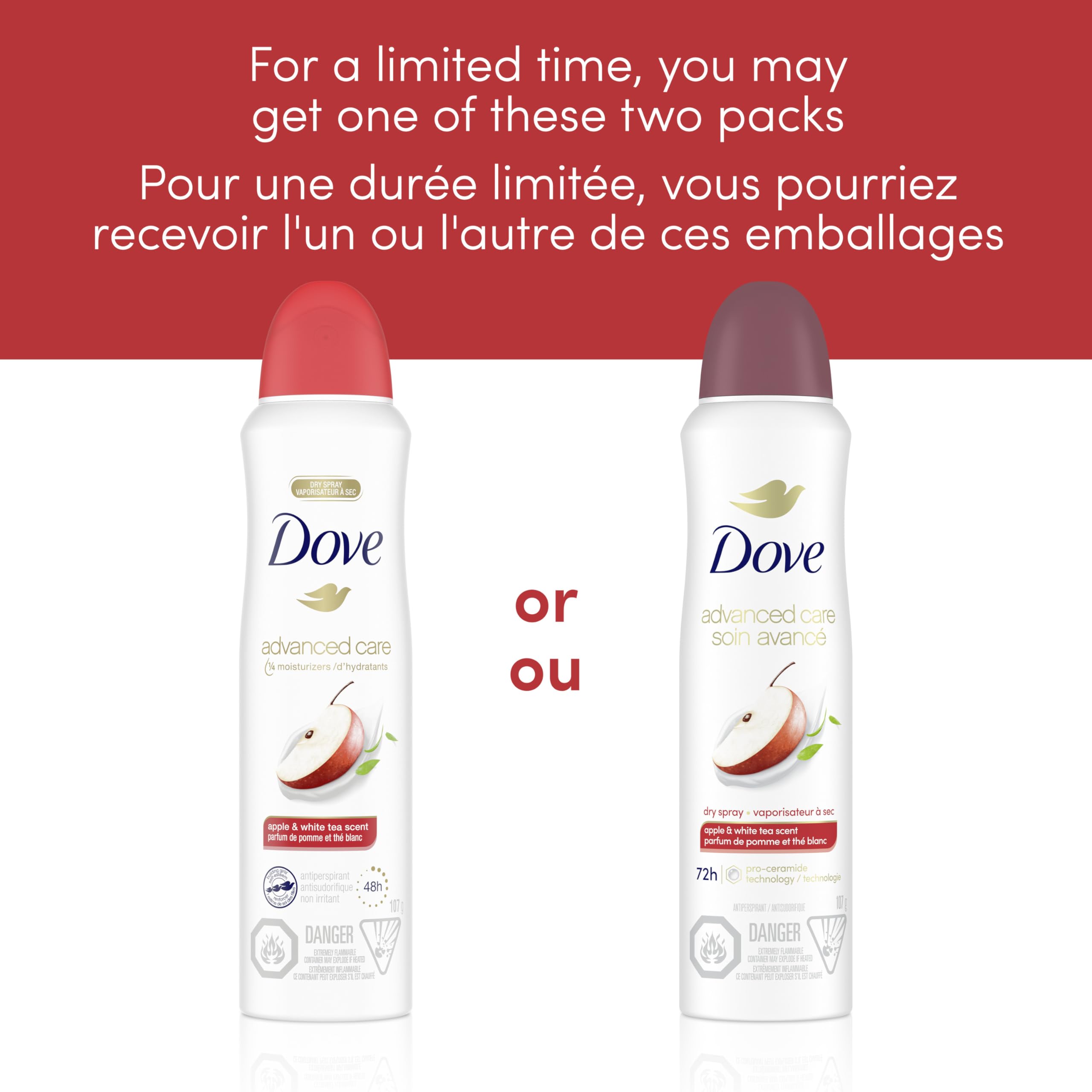 Dove Advanced Care Beauty Finish Dry Spray Antiperspirant Deodorant for Women with ¼ Moisturizers 107 g