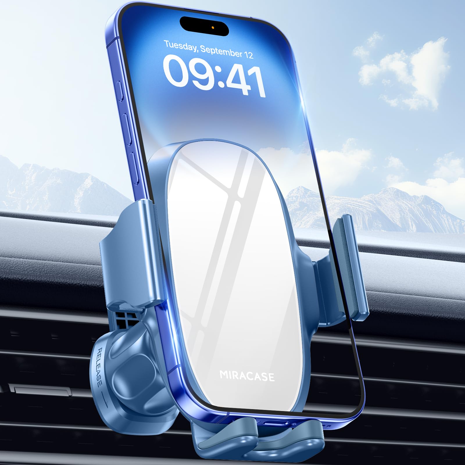 Miracase Phone Holder for Car Vent【2026 Wider Clamp & Metal Hook】 Car Phone Holder Mount for Vent Clip Hand Free Cell Phone Car Mount for iPhone 17 Pro Max 16 15 14 13 12 Samsung S25 Car Accesorries