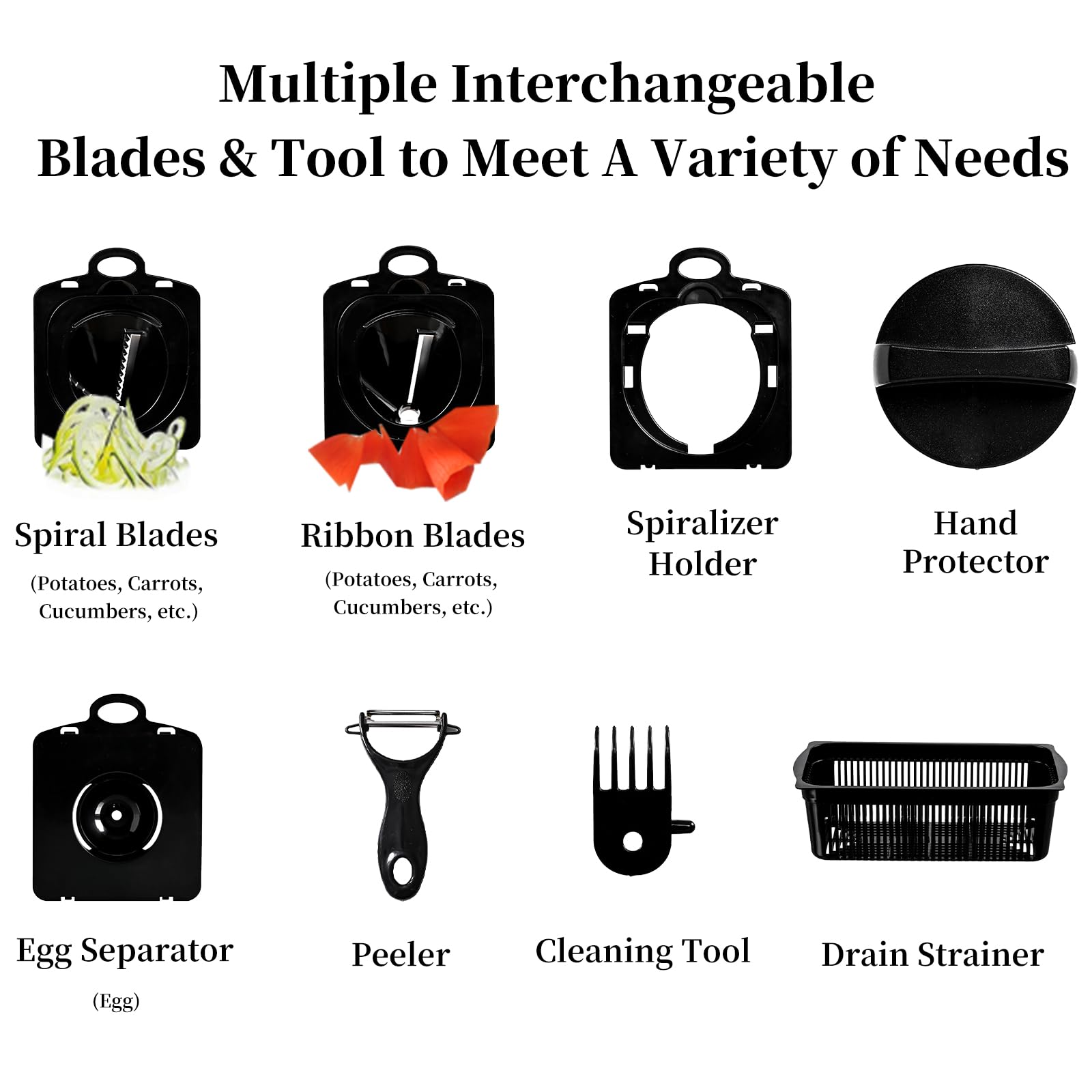 Veggie Slicer Chopper Dicer and Cutter Multifunctional 17-in-1 Vegetable Mandoline Chopper with Container, 11 Interchangable Blades, Drain Strainer, Cleaning Brush, Hand Protector (White)