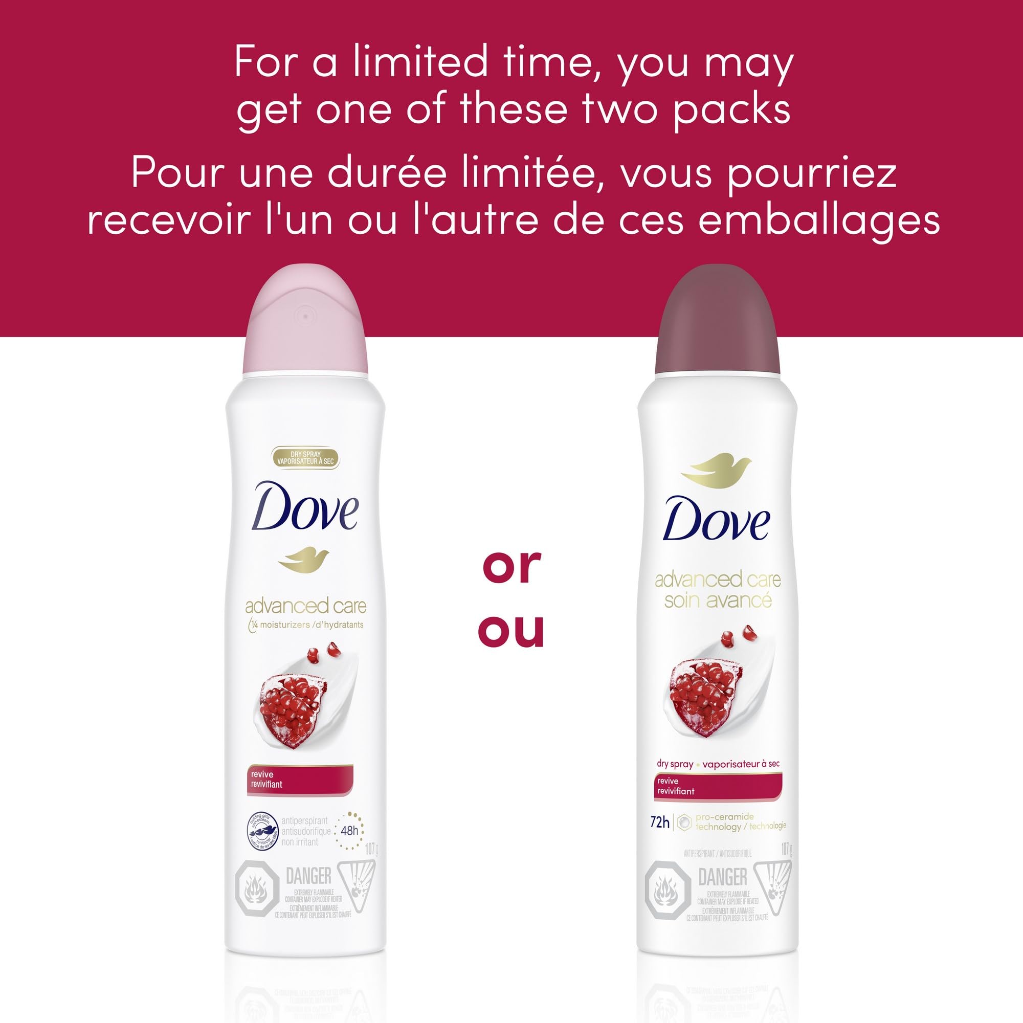 Dove Advanced Care Beauty Finish Dry Spray Antiperspirant Deodorant for Women with ¼ Moisturizers 107 g