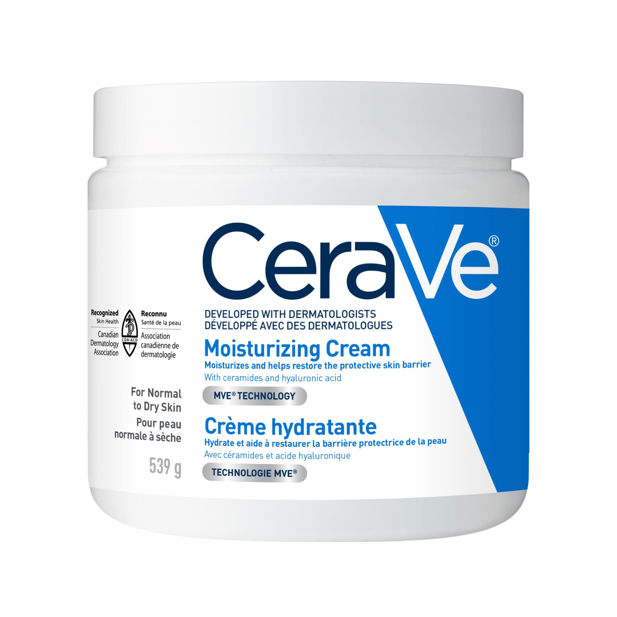 CeraVe Moisturizing Cream Travel Size Daily Face and Body Moisturizer for Normal to Dry Skin with Hyaluronic Acid Fragrance Free, 57 Grams