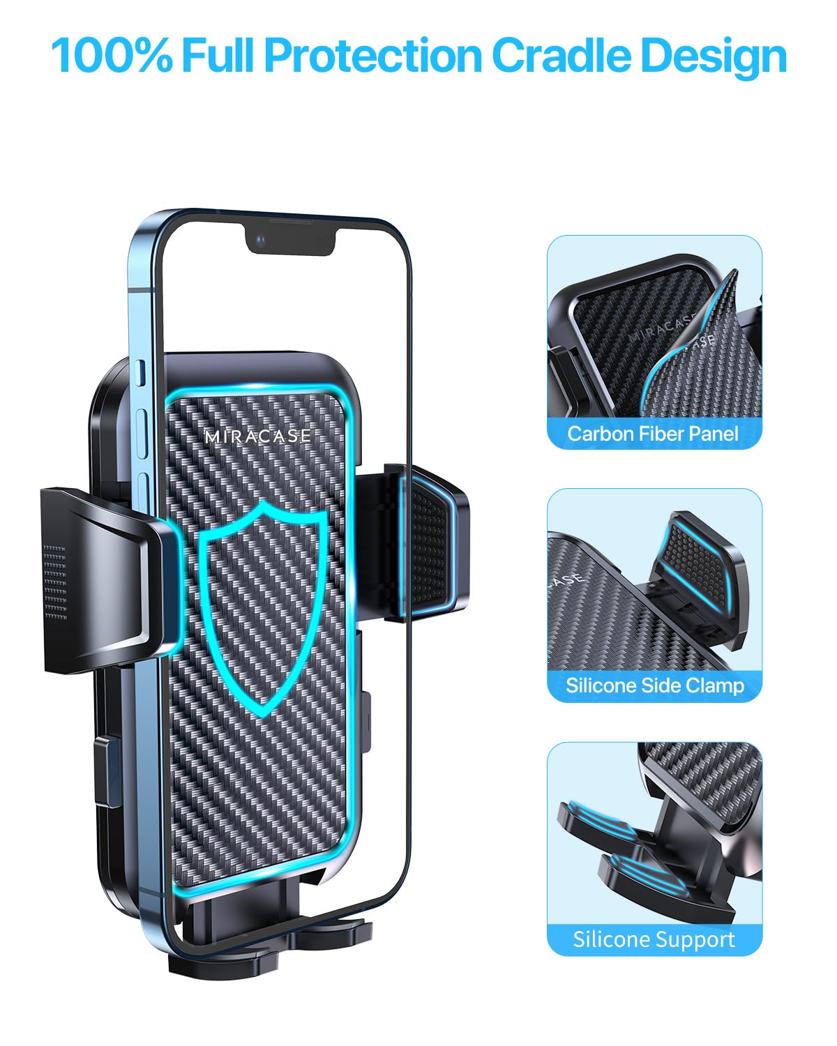 Miracase Phone Holder for Car Vent【2026 Wider Clamp & Metal Hook】 Car Phone Holder Mount for Vent Clip Hand Free Cell Phone Car Mount for iPhone 17 Pro Max 16 15 14 13 12 Samsung S25 Car Accesorries