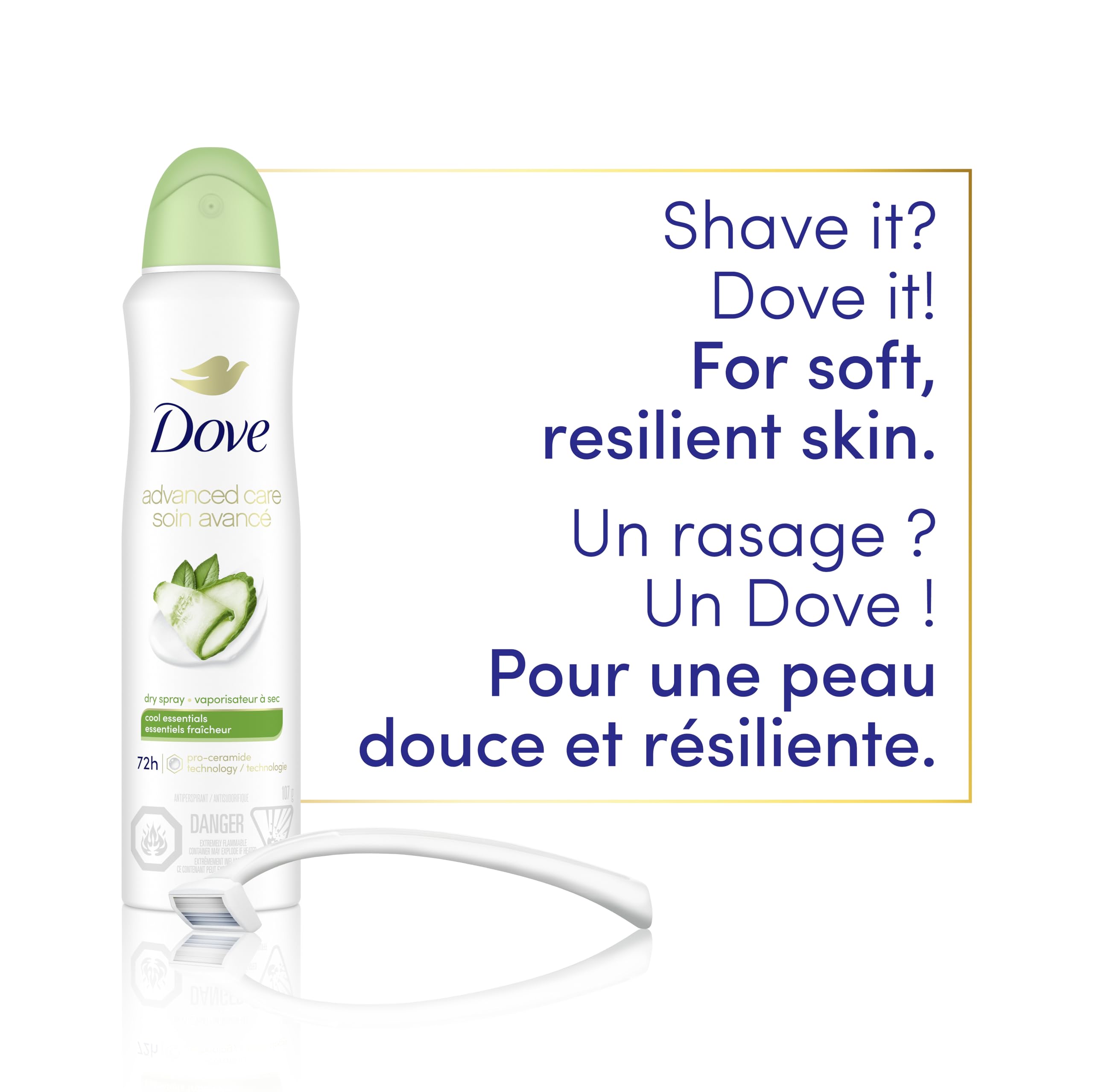 Dove Advanced Care Beauty Finish Dry Spray Antiperspirant Deodorant for Women with ¼ Moisturizers 107 g