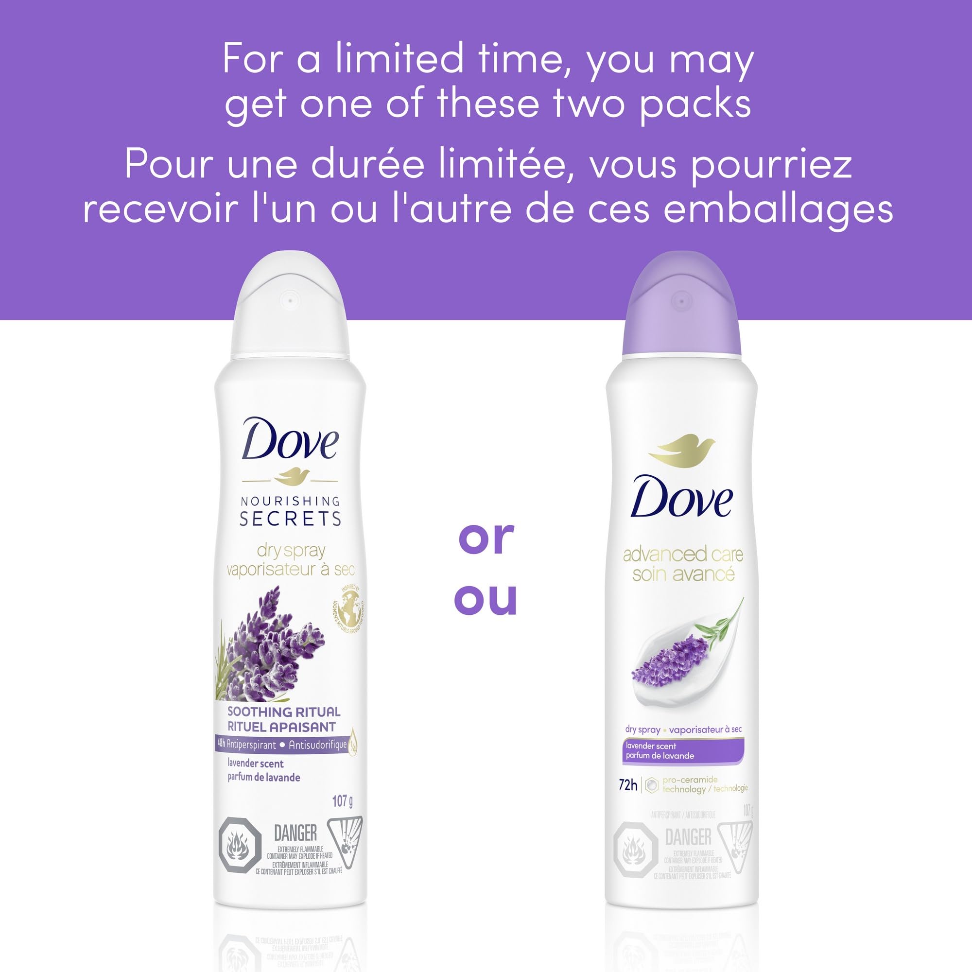 Dove Advanced Care Beauty Finish Dry Spray Antiperspirant Deodorant for Women with ¼ Moisturizers 107 g