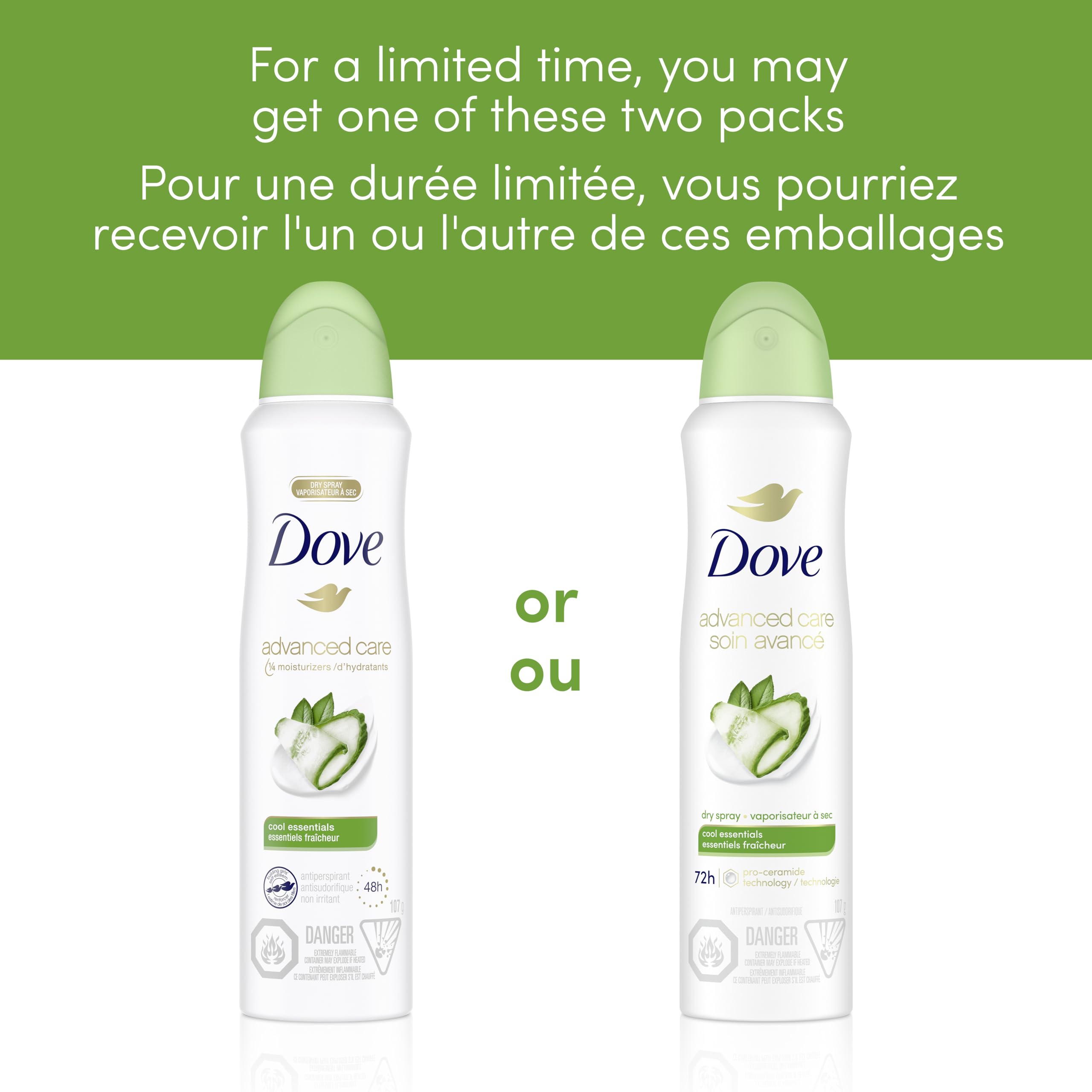 Dove Advanced Care Beauty Finish Dry Spray Antiperspirant Deodorant for Women with ¼ Moisturizers 107 g