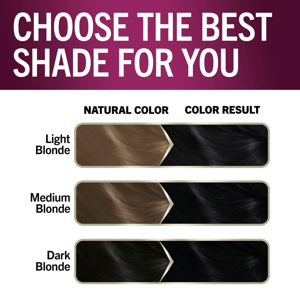 Schwarzkopf Keratin Color Permanent Hair Color, 2.6 Rich Soft Black, 1 Application - Salon Inspired Permanent Hair Dye, for up to 80% Less Breakage vs Untreated Hair and up to 100% Gray Coverage