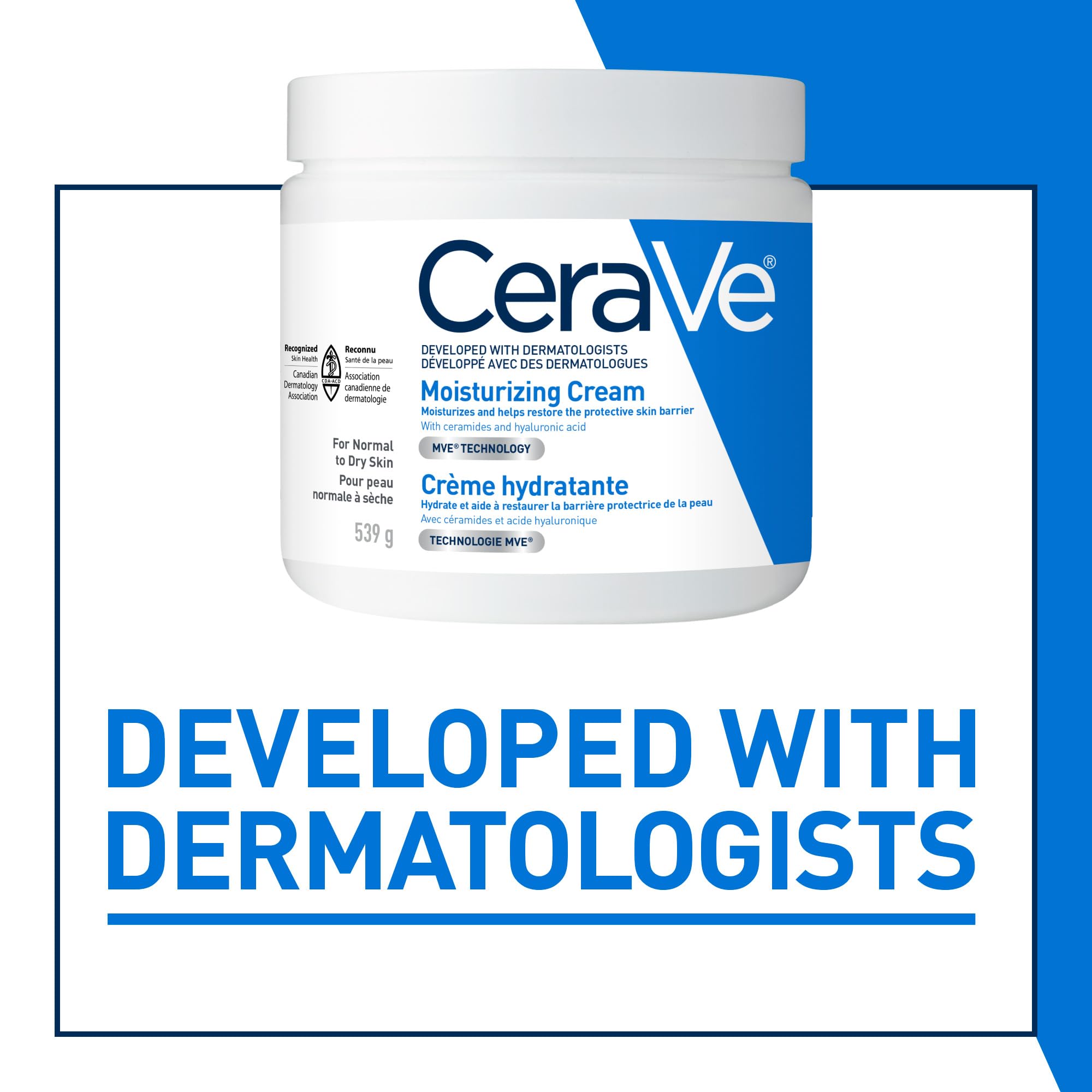 CeraVe Moisturizing Cream Travel Size Daily Face and Body Moisturizer for Normal to Dry Skin with Hyaluronic Acid Fragrance Free, 57 Grams
