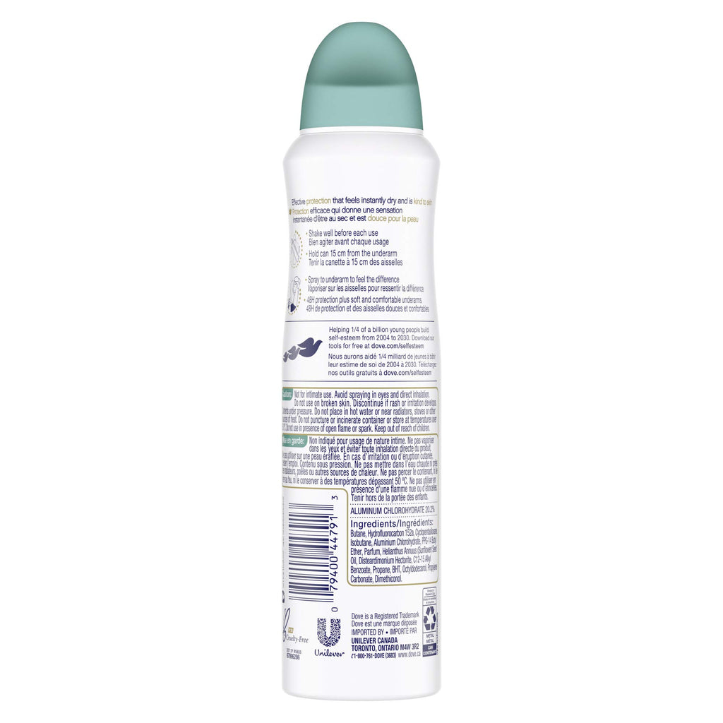 Dove Advanced Care Beauty Finish Dry Spray Antiperspirant Deodorant for Women with ¼ Moisturizers 107 g