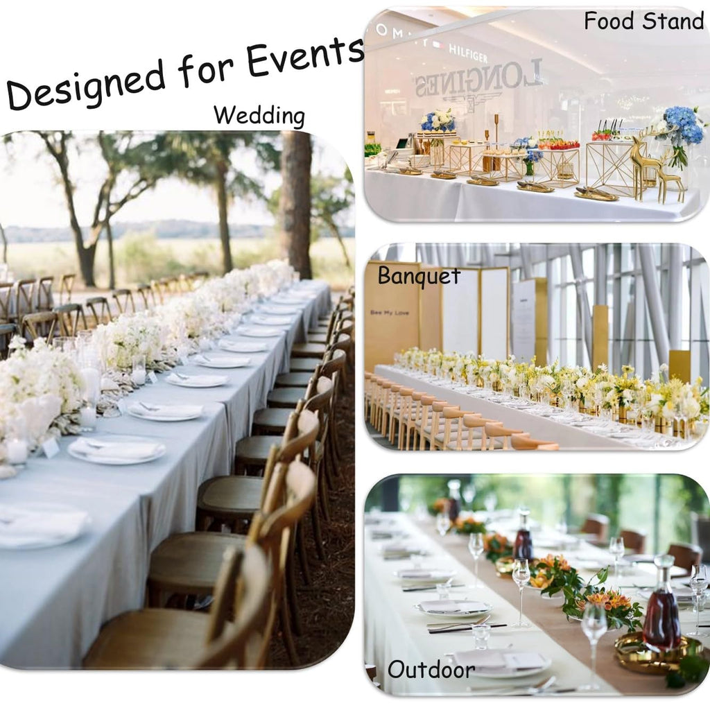 Urby Tablecloth for 6-8ft Rectangle Tables 8-12 Person, Nappe de Table rectangulaire, Machine Washable Polyester Table Cloths. XXL. White. 90'' x 132''