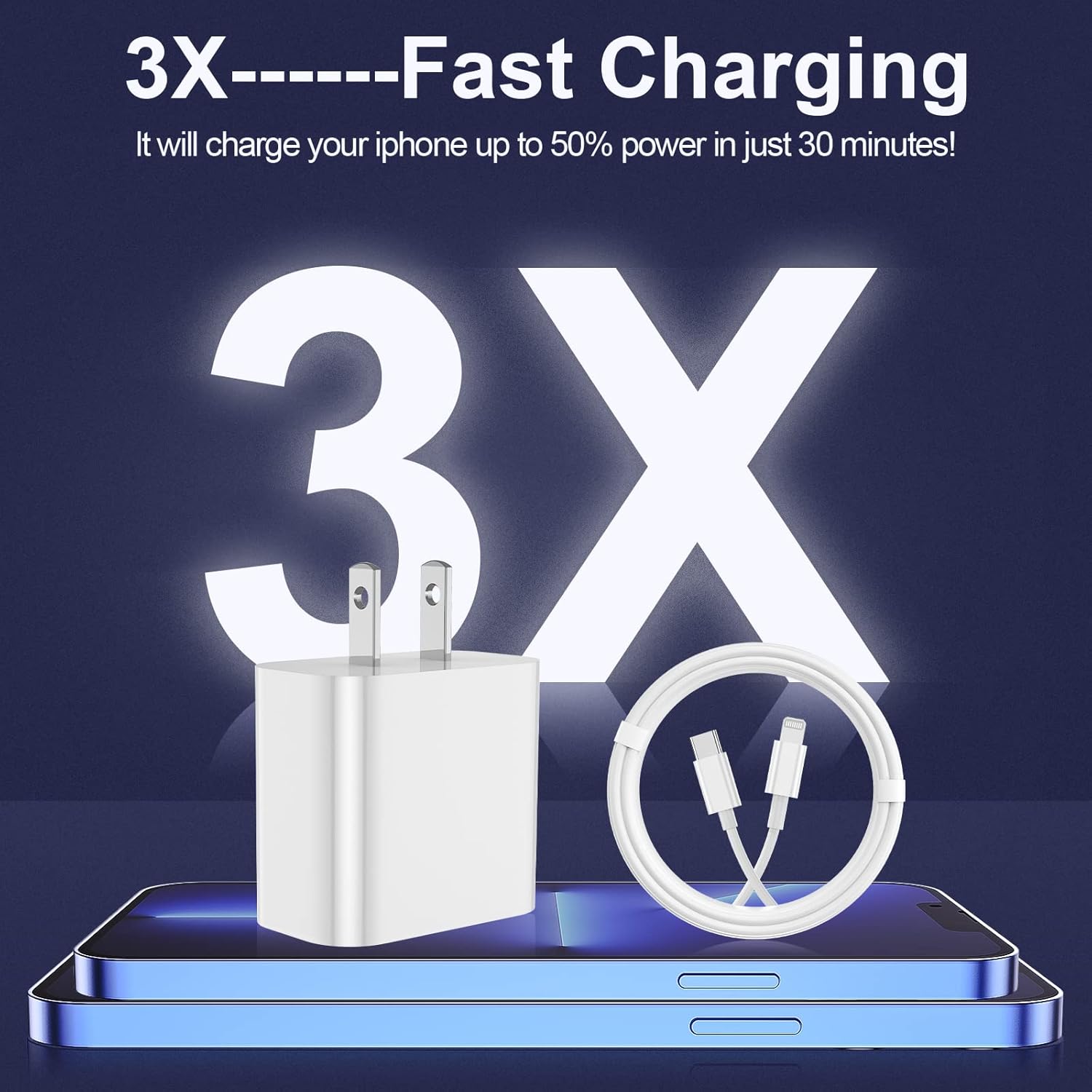 iPhone Charger Apple Charger, [Apple MFi Certified]2 Pack Apple Type C Wall Charger Block with 2 Pack [6FT&10FT] Long USB C to Lightning Cable for iPhone 14/13/12/12 Pro Max/11/Xs Max/XR/X,AirPods Pro