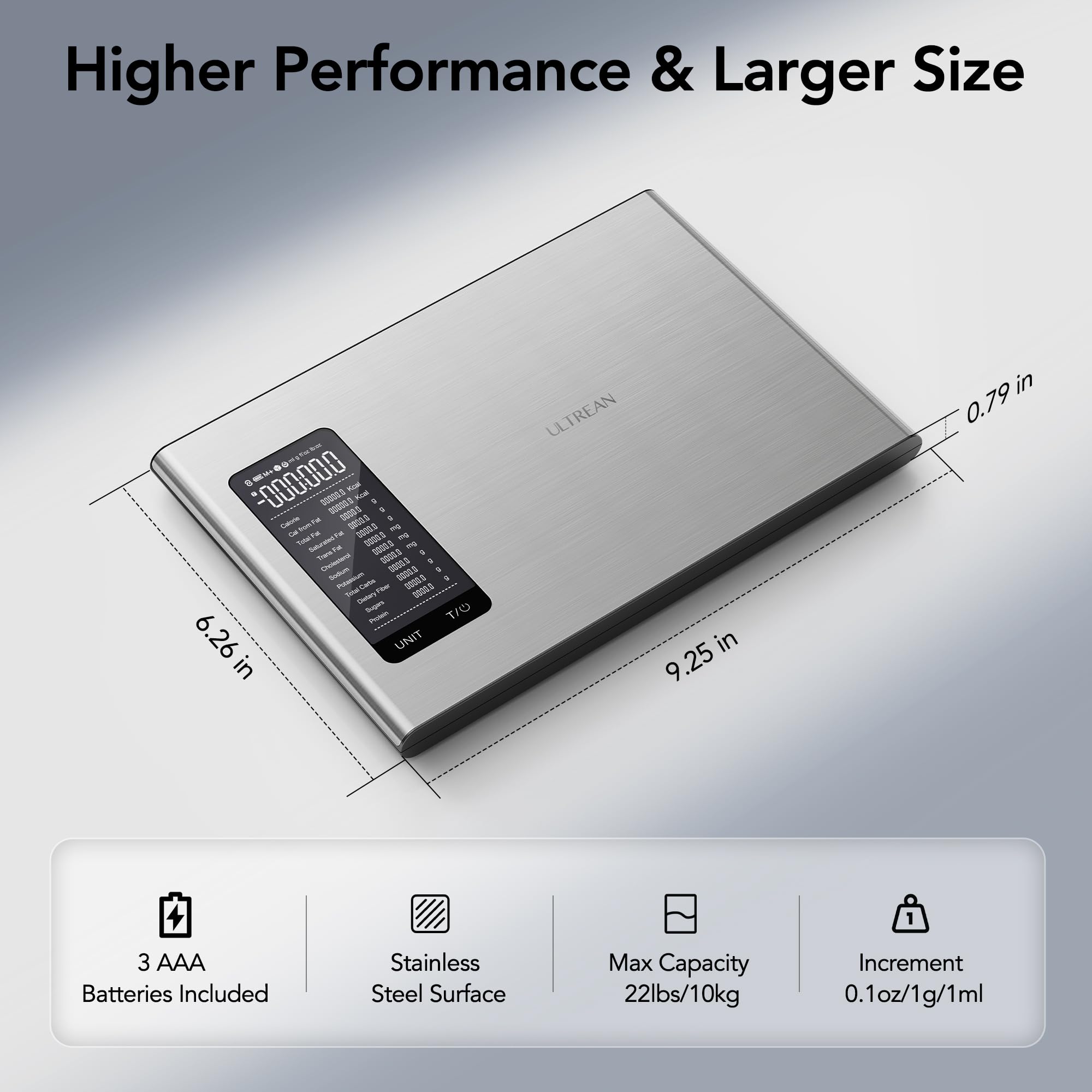 Ultrean Food Scale, Digital Kitchen Scale Weight Grams and Ounces for Baking and Cooking, 6 Units with Tare Function, 11lb (Batteries Included) (Black)