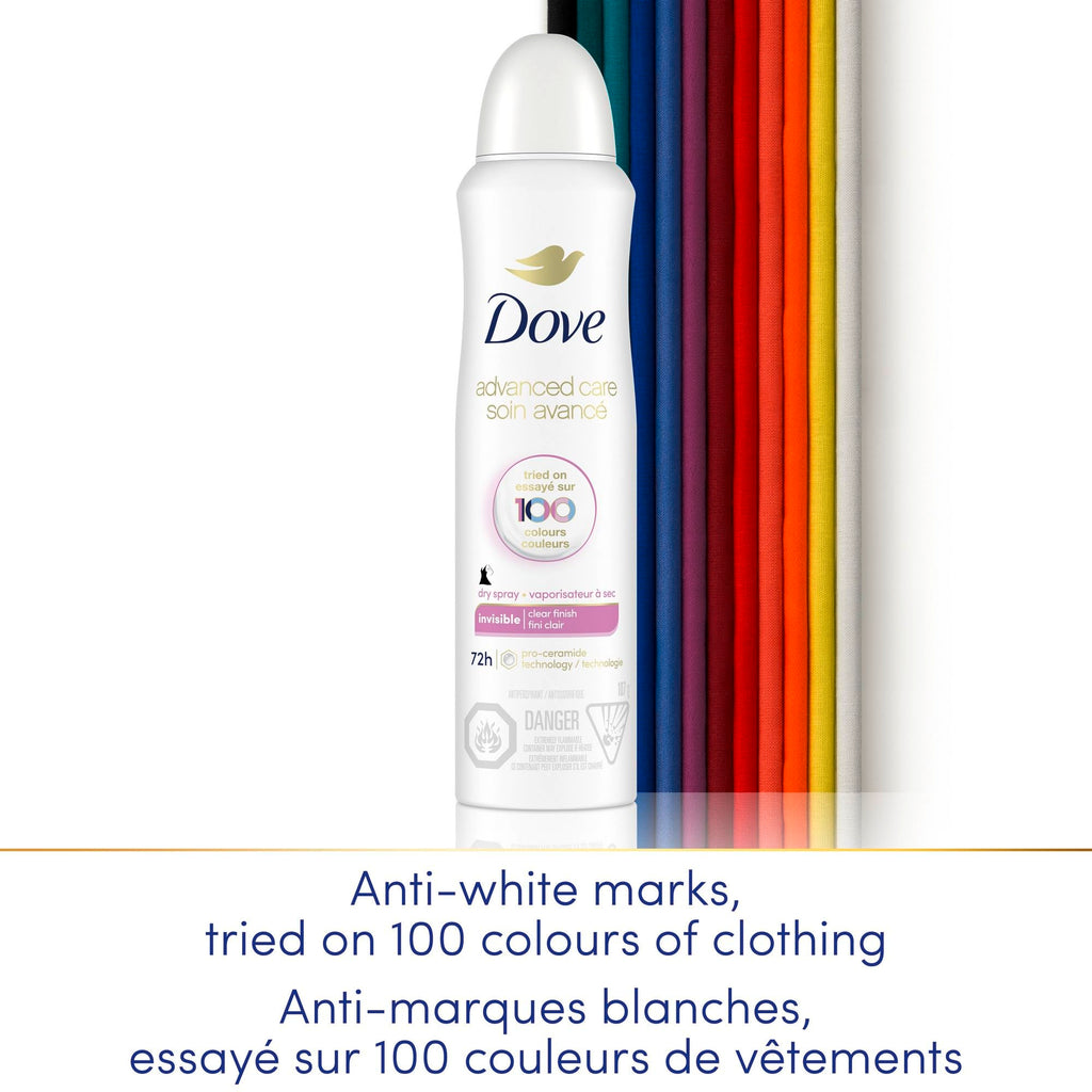 Dove Advanced Care Beauty Finish Dry Spray Antiperspirant Deodorant for Women with ¼ Moisturizers 107 g