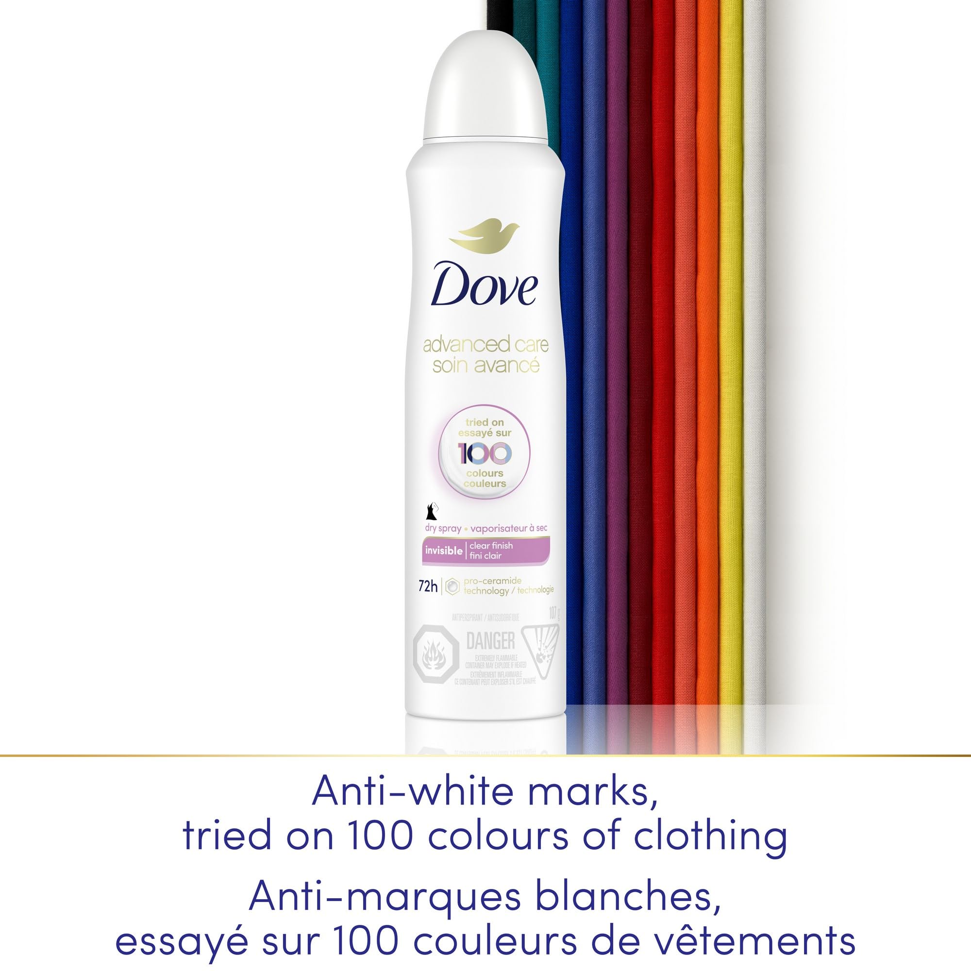 Dove Advanced Care Beauty Finish Dry Spray Antiperspirant Deodorant for Women with ¼ Moisturizers 107 g