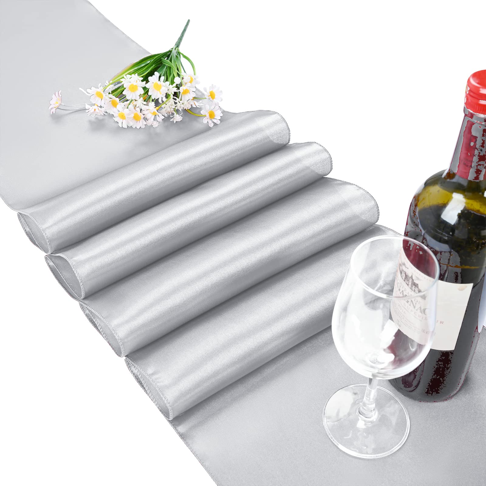 Pesonlook 15 Pack Royal Blue Table Runners 12 x 108 Inch Long for Rectangle Round Tables, Satin Table Runner for Wedding, Birthday Party Banquets Graduation Engagements Decoration