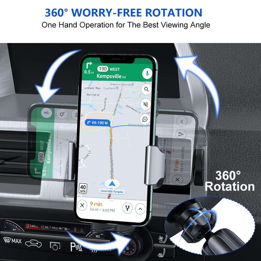 Miracase Phone Holder for Car Vent【2026 Wider Clamp & Metal Hook】 Car Phone Holder Mount for Vent Clip Hand Free Cell Phone Car Mount for iPhone 17 Pro Max 16 15 14 13 12 Samsung S25 Car Accesorries