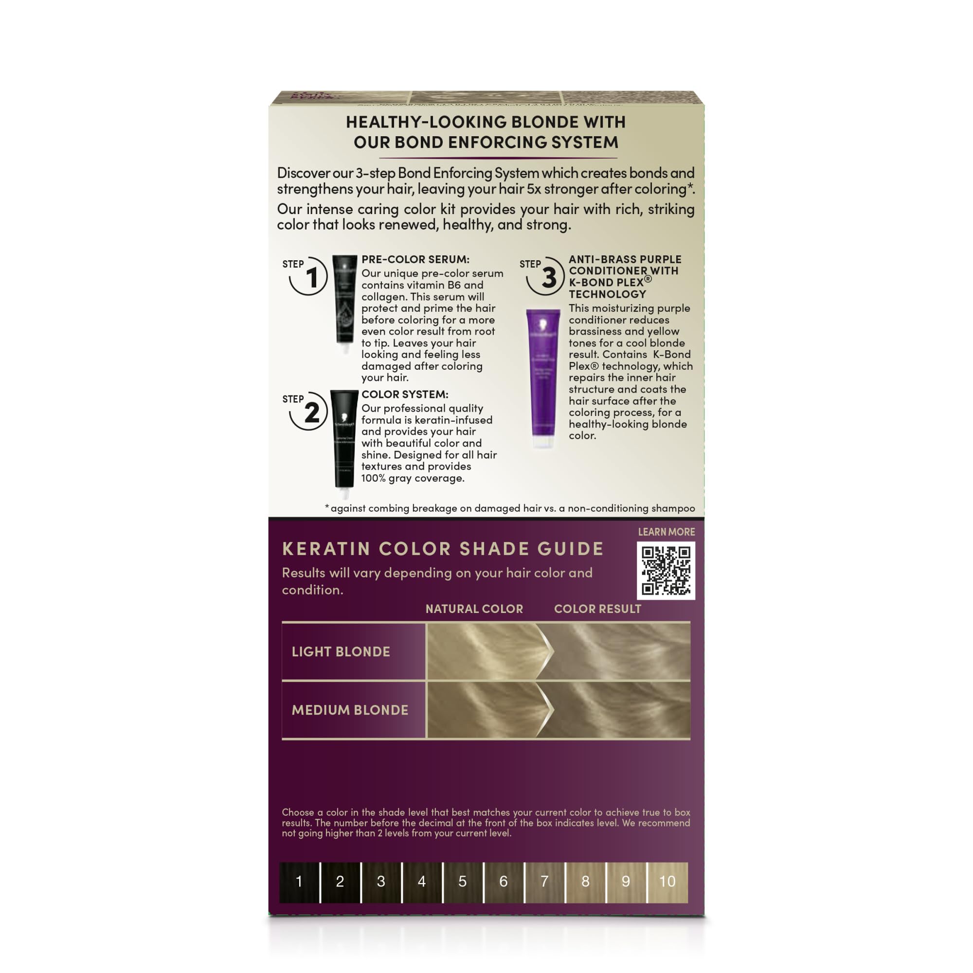 Schwarzkopf Keratin Color Permanent Hair Color, 2.6 Rich Soft Black, 1 Application - Salon Inspired Permanent Hair Dye, for up to 80% Less Breakage vs Untreated Hair and up to 100% Gray Coverage