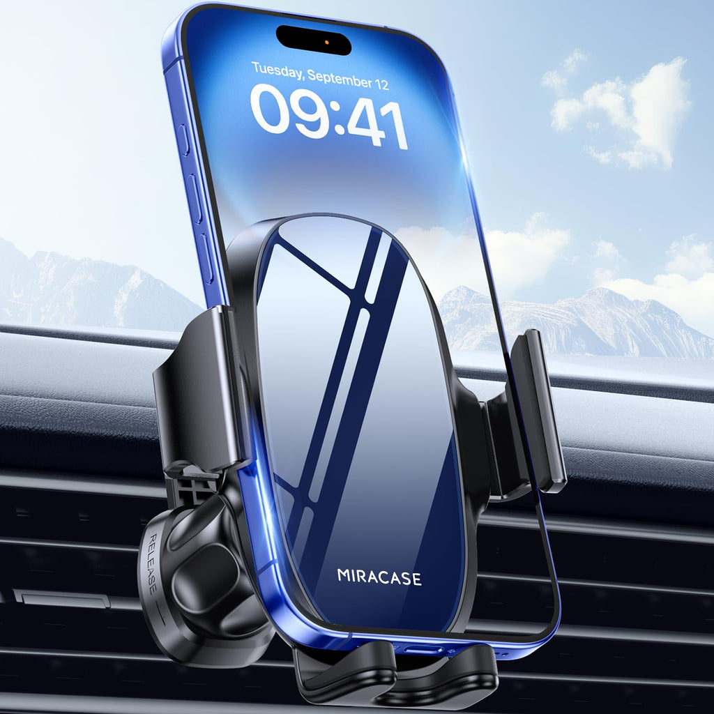 Miracase Phone Holder for Car Vent【2026 Wider Clamp & Metal Hook】 Car Phone Holder Mount for Vent Clip Hand Free Cell Phone Car Mount for iPhone 17 Pro Max 16 15 14 13 12 Samsung S25 Car Accesorries