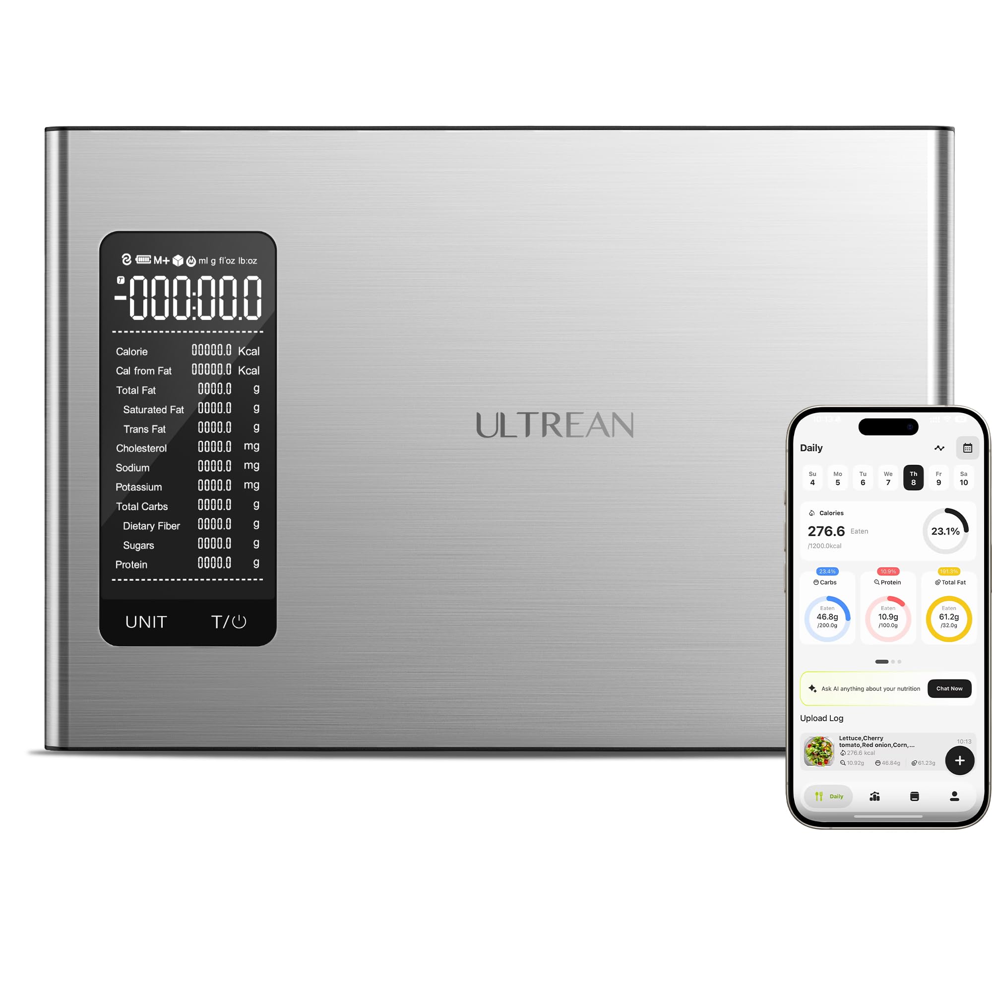 Ultrean Food Scale, Digital Kitchen Scale Weight Grams and Ounces for Baking and Cooking, 6 Units with Tare Function, 11lb (Batteries Included) (Black)