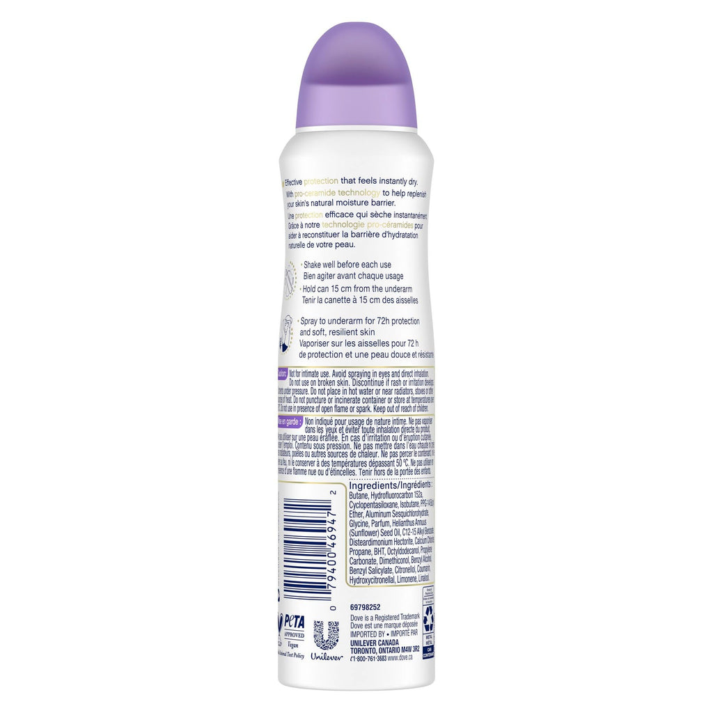 Dove Advanced Care Beauty Finish Dry Spray Antiperspirant Deodorant for Women with ¼ Moisturizers 107 g