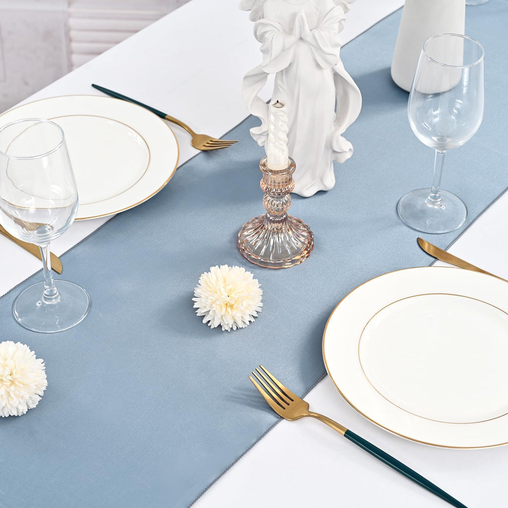 Pesonlook 15 Pack Royal Blue Table Runners 12 x 108 Inch Long for Rectangle Round Tables, Satin Table Runner for Wedding, Birthday Party Banquets Graduation Engagements Decoration
