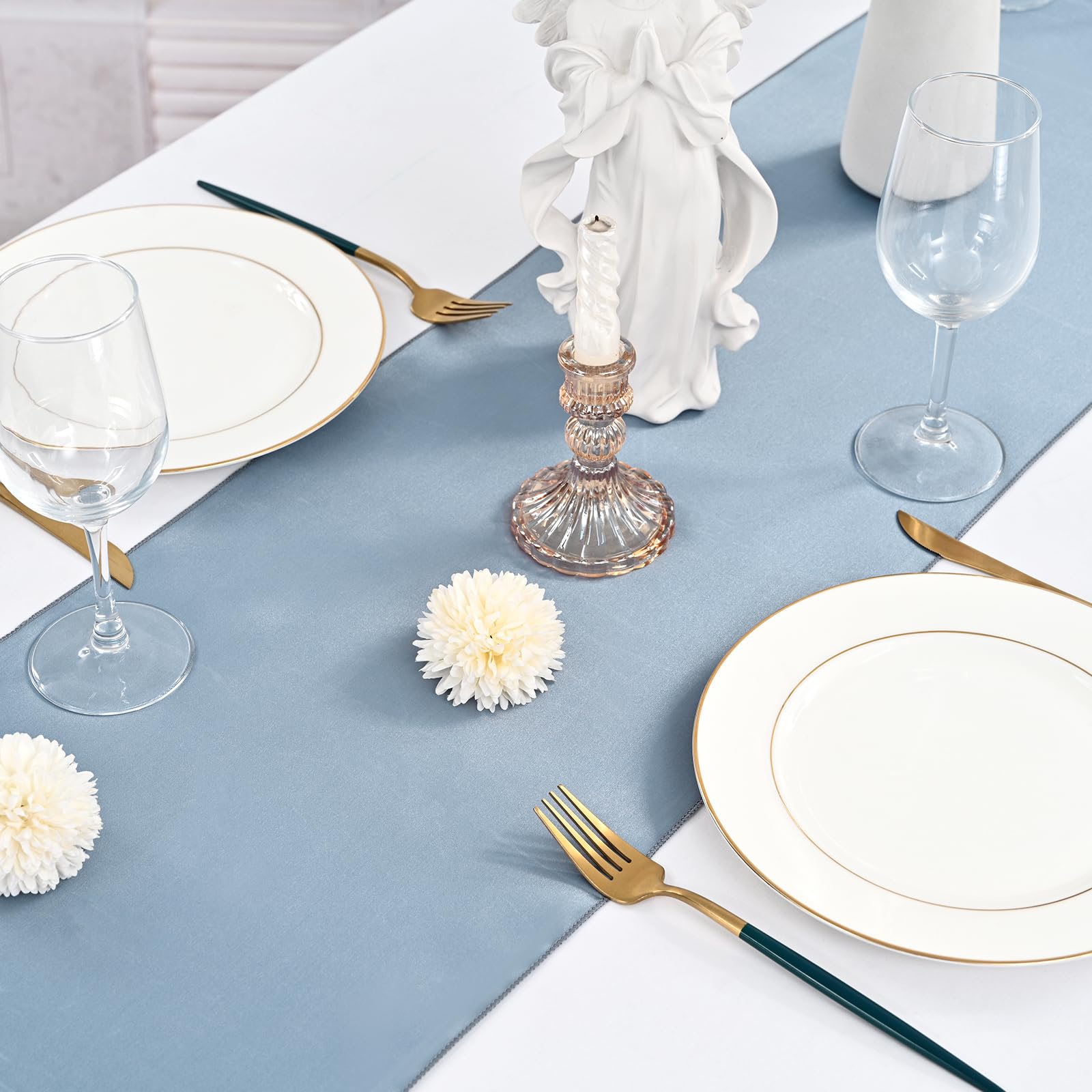 Pesonlook 15 Pack Royal Blue Table Runners 12 x 108 Inch Long for Rectangle Round Tables, Satin Table Runner for Wedding, Birthday Party Banquets Graduation Engagements Decoration