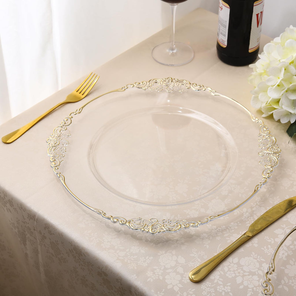 Allgala 13-Inch 6-Pack Heavy Quality Round Charger Plates-Reef Gold-HD80331