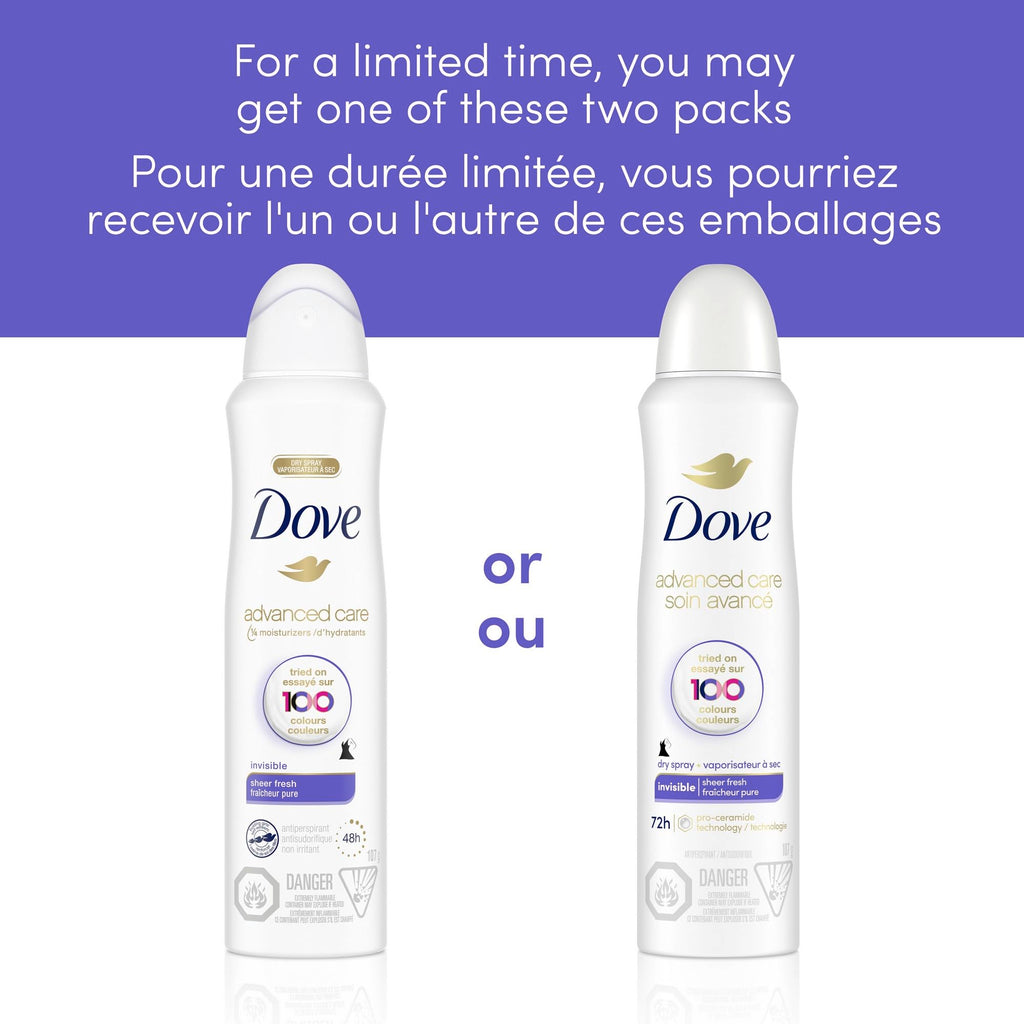 Dove Advanced Care Beauty Finish Dry Spray Antiperspirant Deodorant for Women with ¼ Moisturizers 107 g