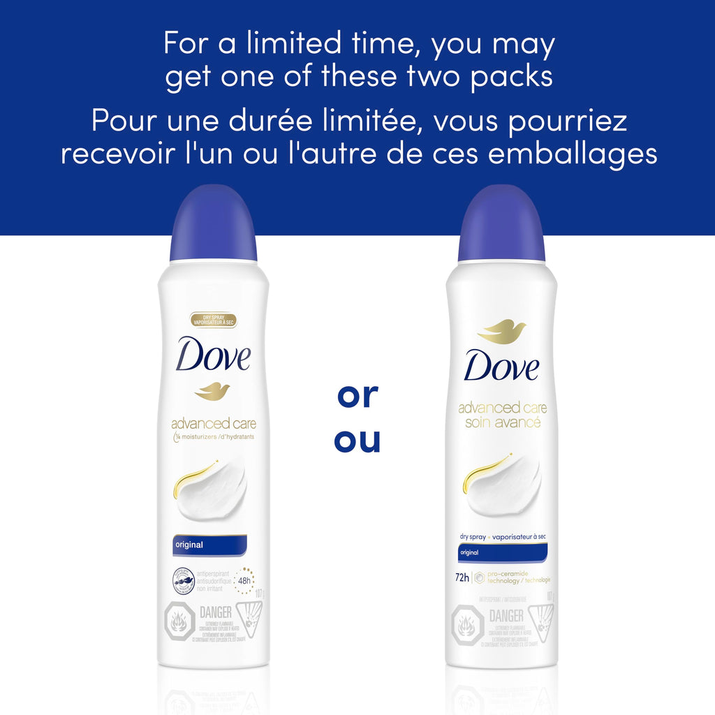 Dove Advanced Care Beauty Finish Dry Spray Antiperspirant Deodorant for Women with ¼ Moisturizers 107 g