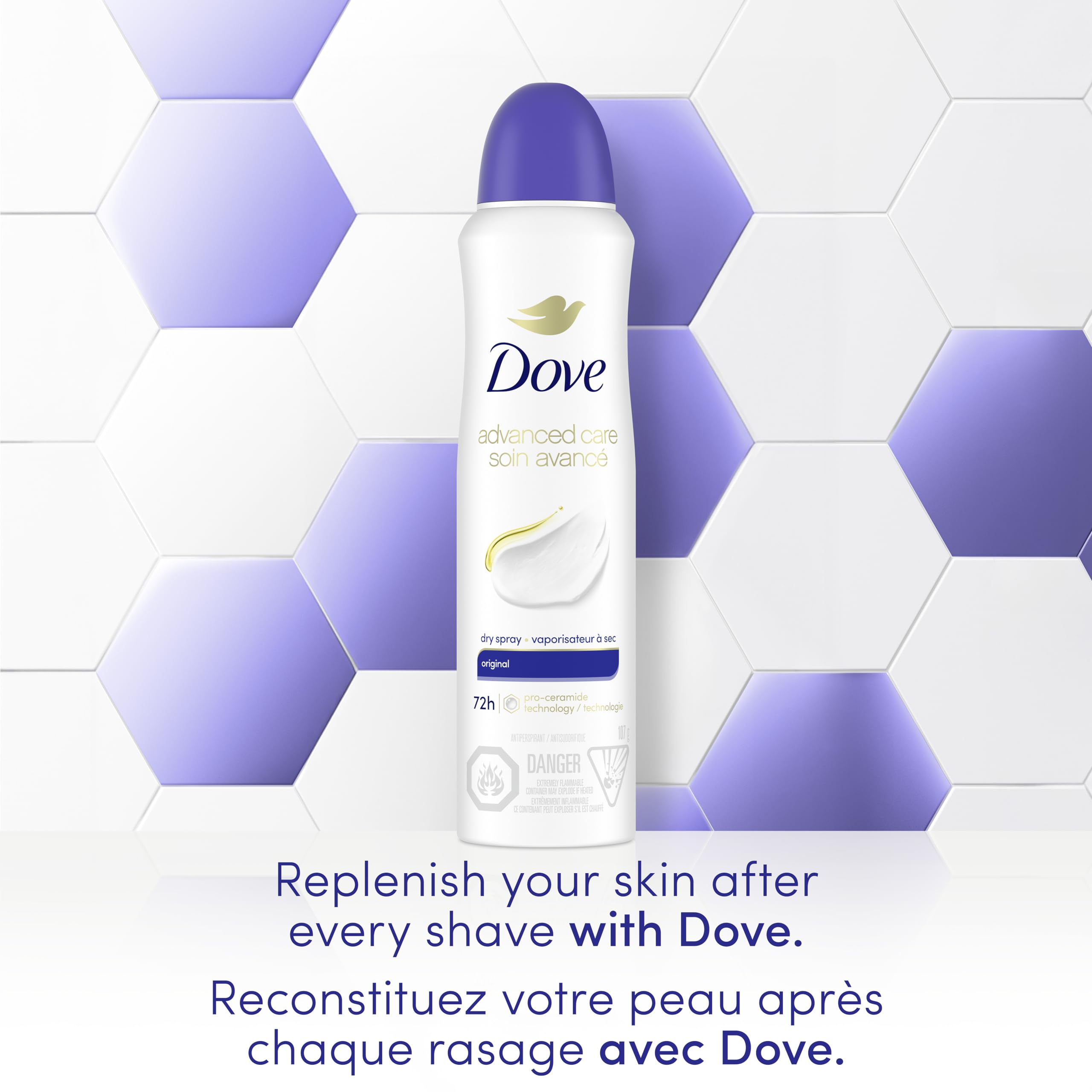 Dove Advanced Care Beauty Finish Dry Spray Antiperspirant Deodorant for Women with ¼ Moisturizers 107 g