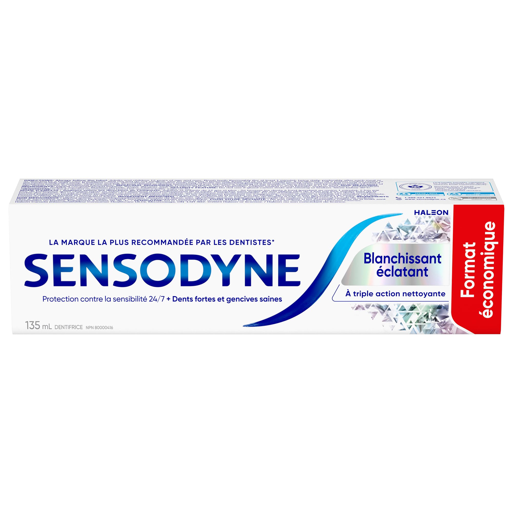 Sensodyne Whitening & Tartar toothpaste, Strengthens Protects and Whitens Sensitive Teeth, 135 mL (Packaging May Vary)