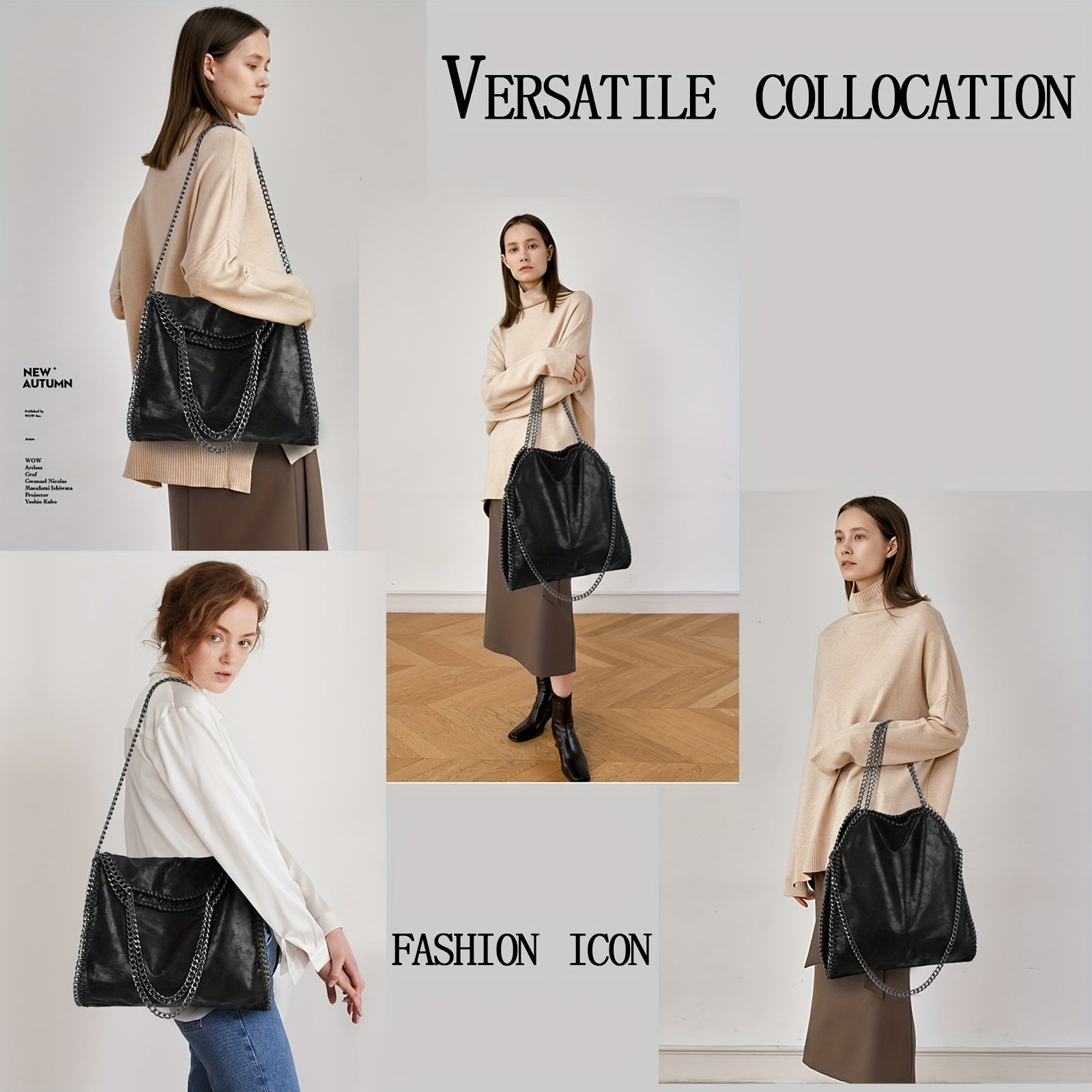 [Soft Faux Leather Chain Bag] Ultra-Soft Faux Leather Women's Handbag - Stylish and Simple Chain Bag with Shoulder Strap - Perfect for Valentine's Day Gift