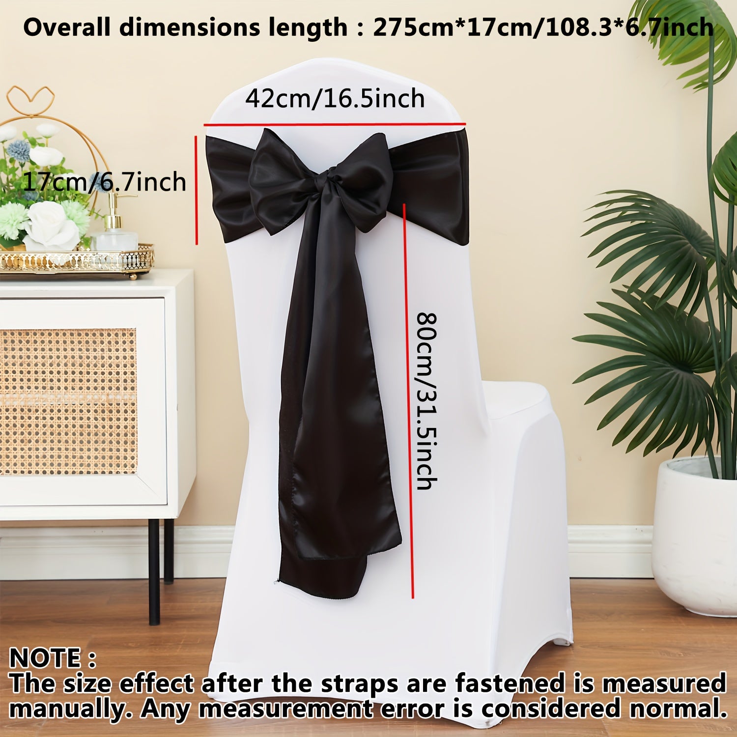 20pcs Satin Chair Curtain Bow, Elegant Streamer, Bowknot, Satin Sashes, Chair Sashes for Decorating, Universal Chair Streamer Ribbon for Weddings, Banquets, Restaurant, Parties, and Events, Suitable for Christmas, Valentine's