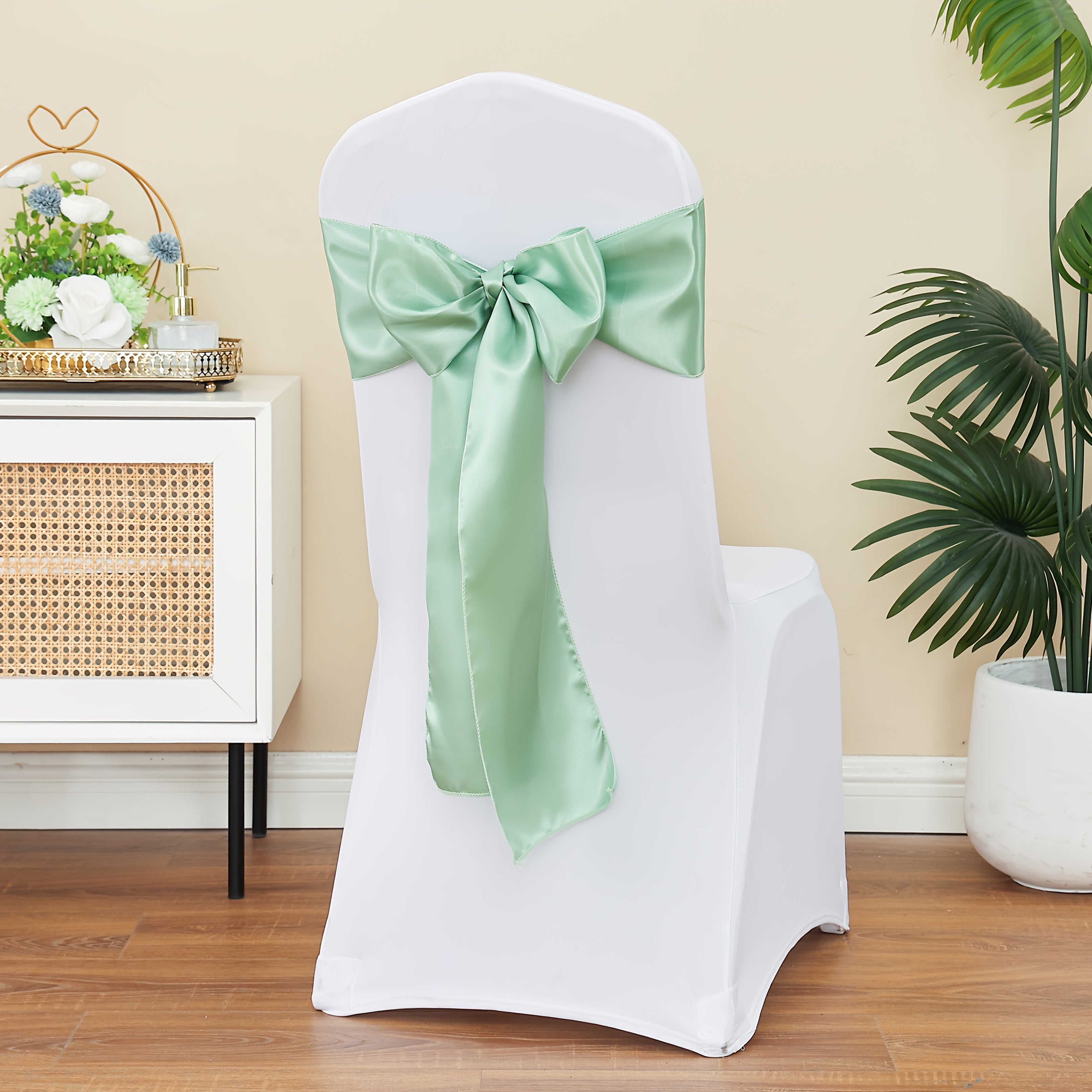 20pcs Satin Chair Curtain Bow, Elegant Streamer, Bowknot, Satin Sashes, Chair Sashes for Decorating, Universal Chair Streamer Ribbon for Weddings, Banquets, Restaurant, Parties, and Events, Suitable for Christmas, Valentine's