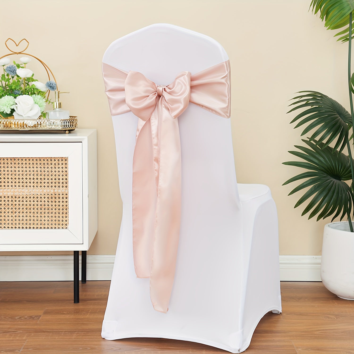20pcs Satin Chair Curtain Bow, Elegant Streamer, Bowknot, Satin Sashes, Chair Sashes for Decorating, Universal Chair Streamer Ribbon for Weddings, Banquets, Restaurant, Parties, and Events, Suitable for Christmas, Valentine's