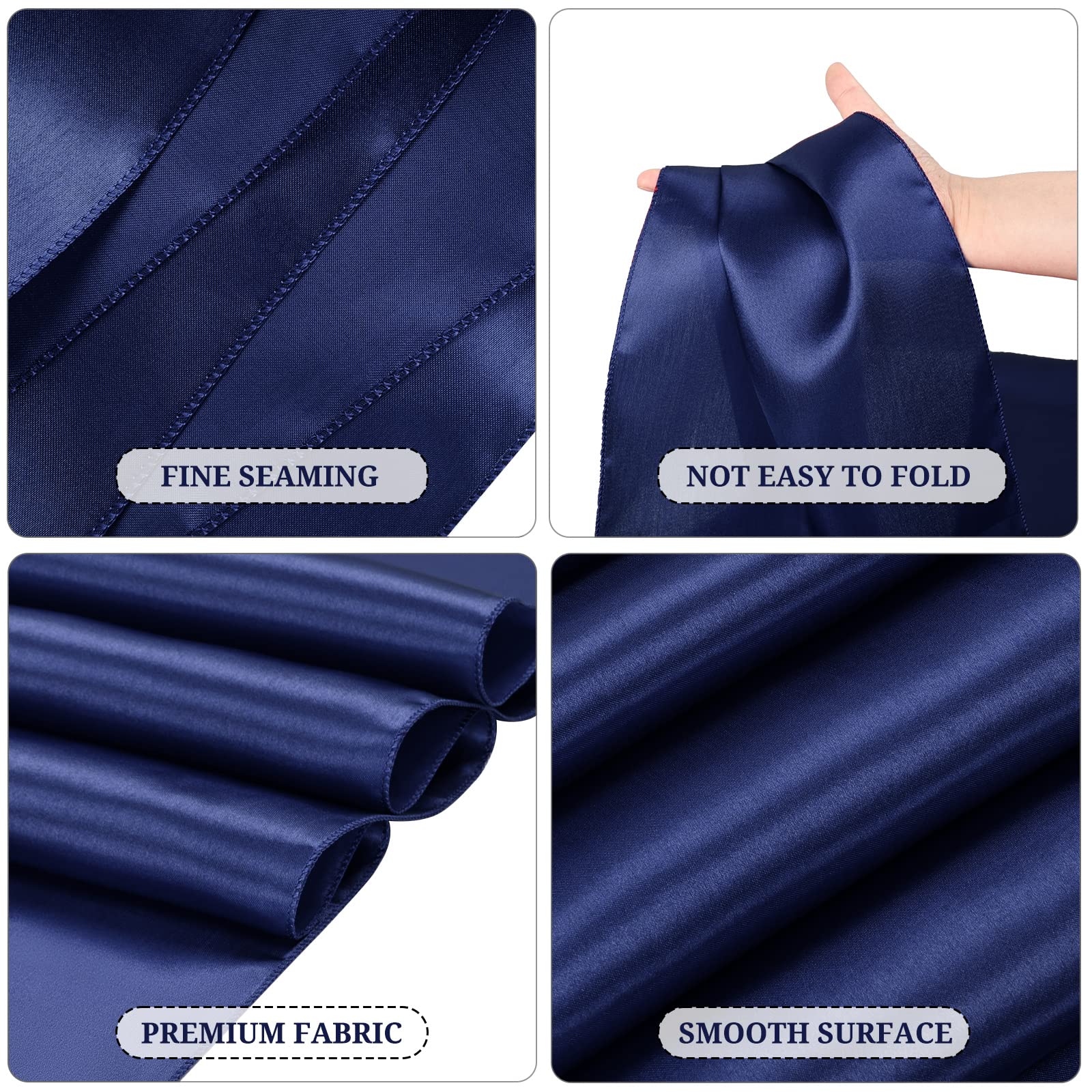 Pesonlook 15 Pack Royal Blue Table Runners 12 x 108 Inch Long for Rectangle Round Tables, Satin Table Runner for Wedding, Birthday Party Banquets Graduation Engagements Decoration