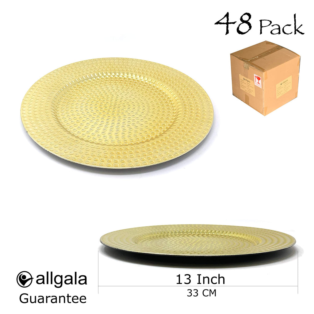 Allgala 13-Inch 6-Pack Heavy Quality Round Charger Plates-Reef Gold-HD80331