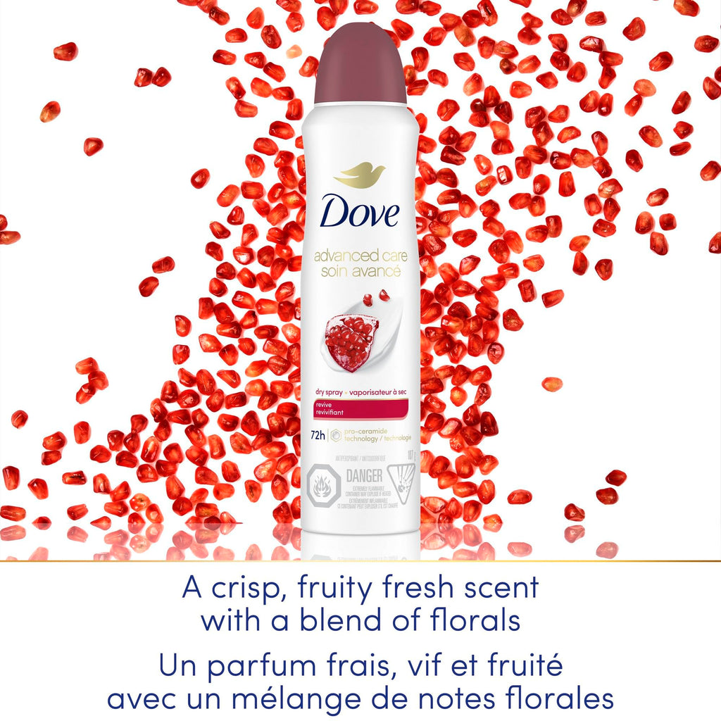 Dove Advanced Care Beauty Finish Dry Spray Antiperspirant Deodorant for Women with ¼ Moisturizers 107 g