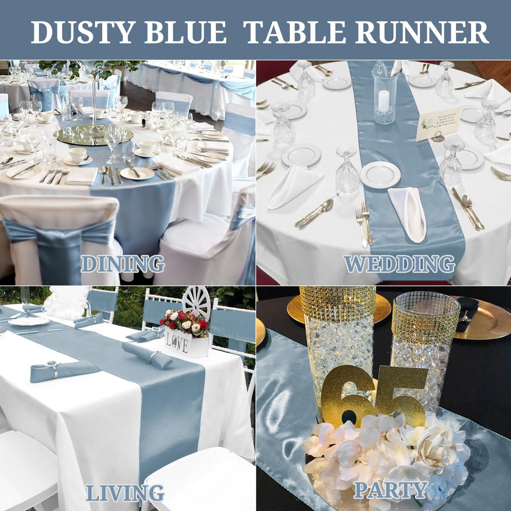 Pesonlook 15 Pack Royal Blue Table Runners 12 x 108 Inch Long for Rectangle Round Tables, Satin Table Runner for Wedding, Birthday Party Banquets Graduation Engagements Decoration