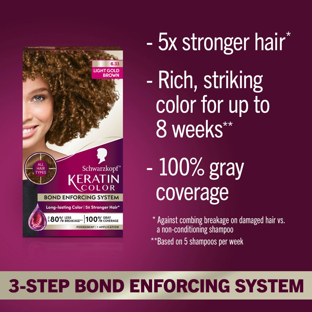 Schwarzkopf Keratin Color Permanent Hair Color, 2.6 Rich Soft Black, 1 Application - Salon Inspired Permanent Hair Dye, for up to 80% Less Breakage vs Untreated Hair and up to 100% Gray Coverage