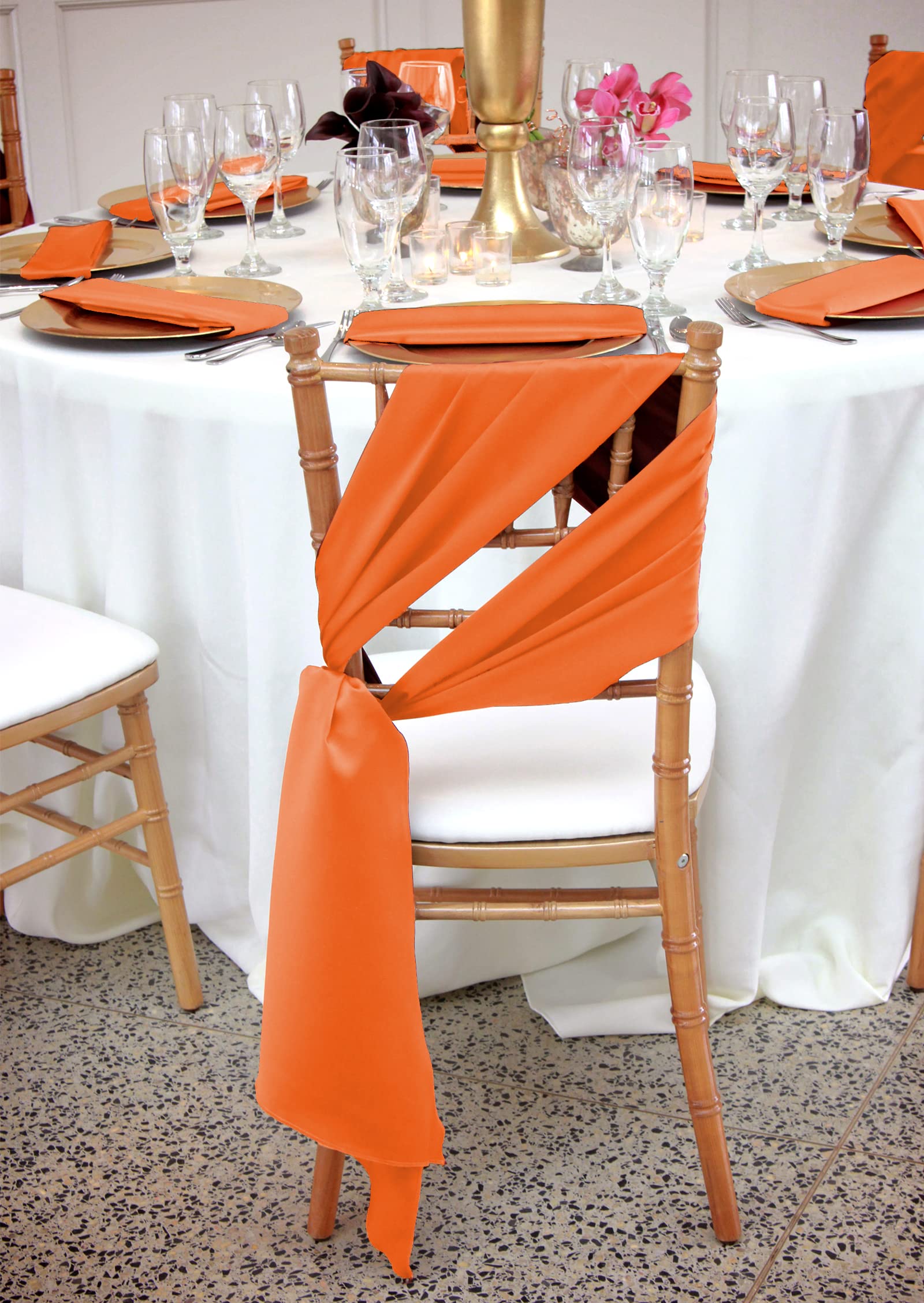 100 PCS Satin Chair Sashes Red Bows Sashes for Chair Covers, Washable Reusable Chair Cover Back Tie Supplies for Wedding Reception Events Banquets Home Kitchen Decoration (7 x 108 inch)