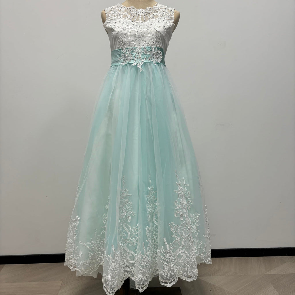 Girls Lace Princess Dress for Birthday Party Wedding Bridesmaid Prom Formal Ball Gown Puffy Tulle Dresses