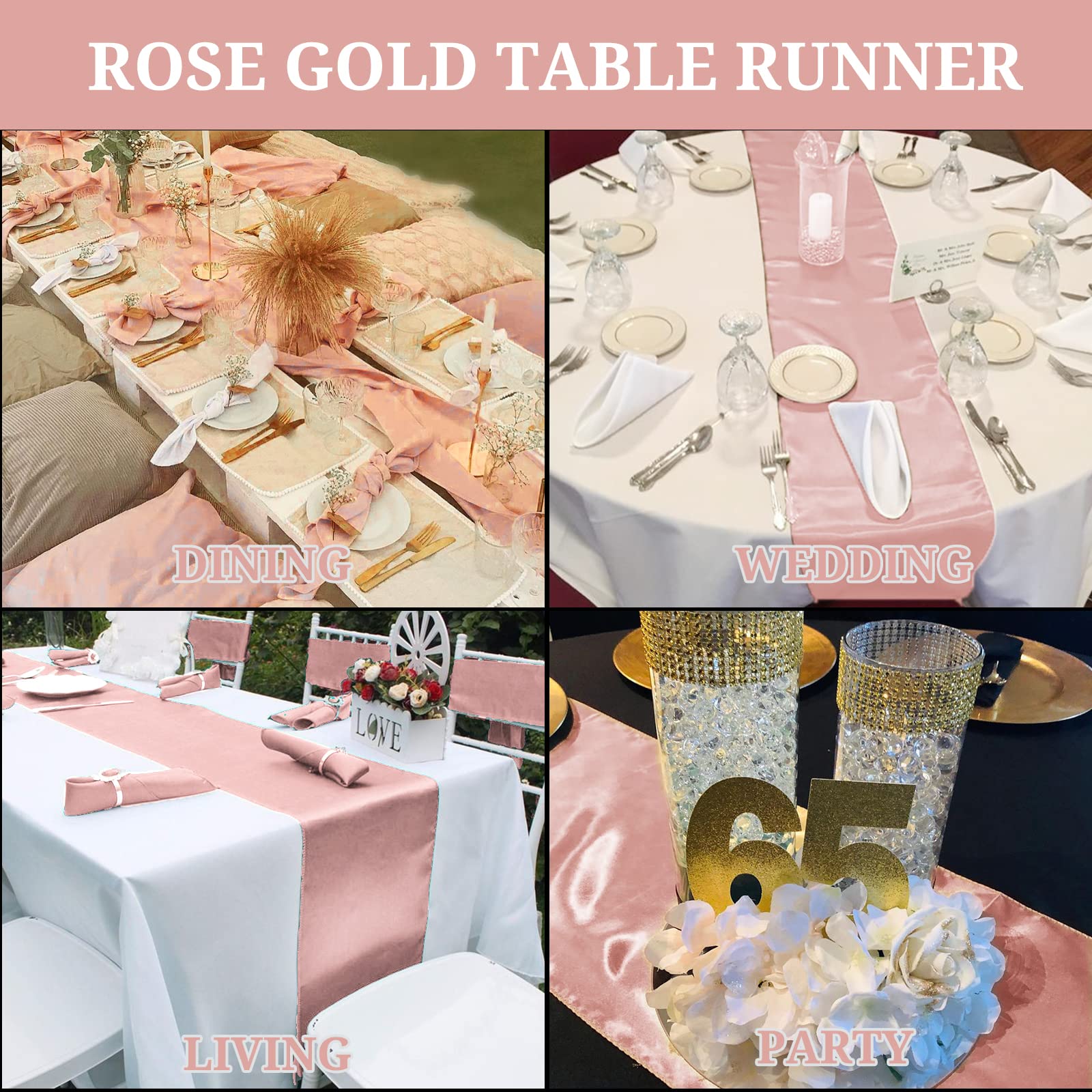 Pesonlook 15 Pack Royal Blue Table Runners 12 x 108 Inch Long for Rectangle Round Tables, Satin Table Runner for Wedding, Birthday Party Banquets Graduation Engagements Decoration