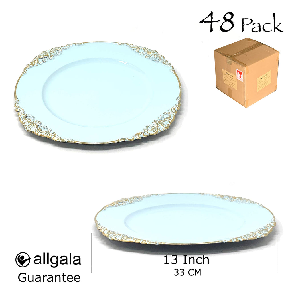 Allgala 13-Inch 6-Pack Heavy Quality Round Charger Plates-Reef Gold-HD80331