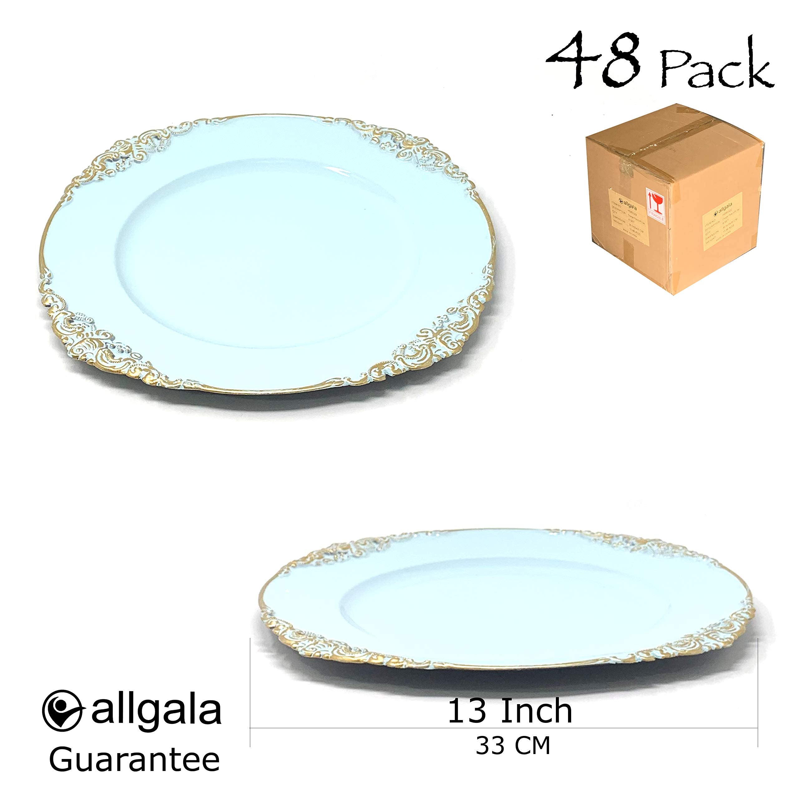 Allgala 13-Inch 6-Pack Heavy Quality Round Charger Plates-Reef Gold-HD80331