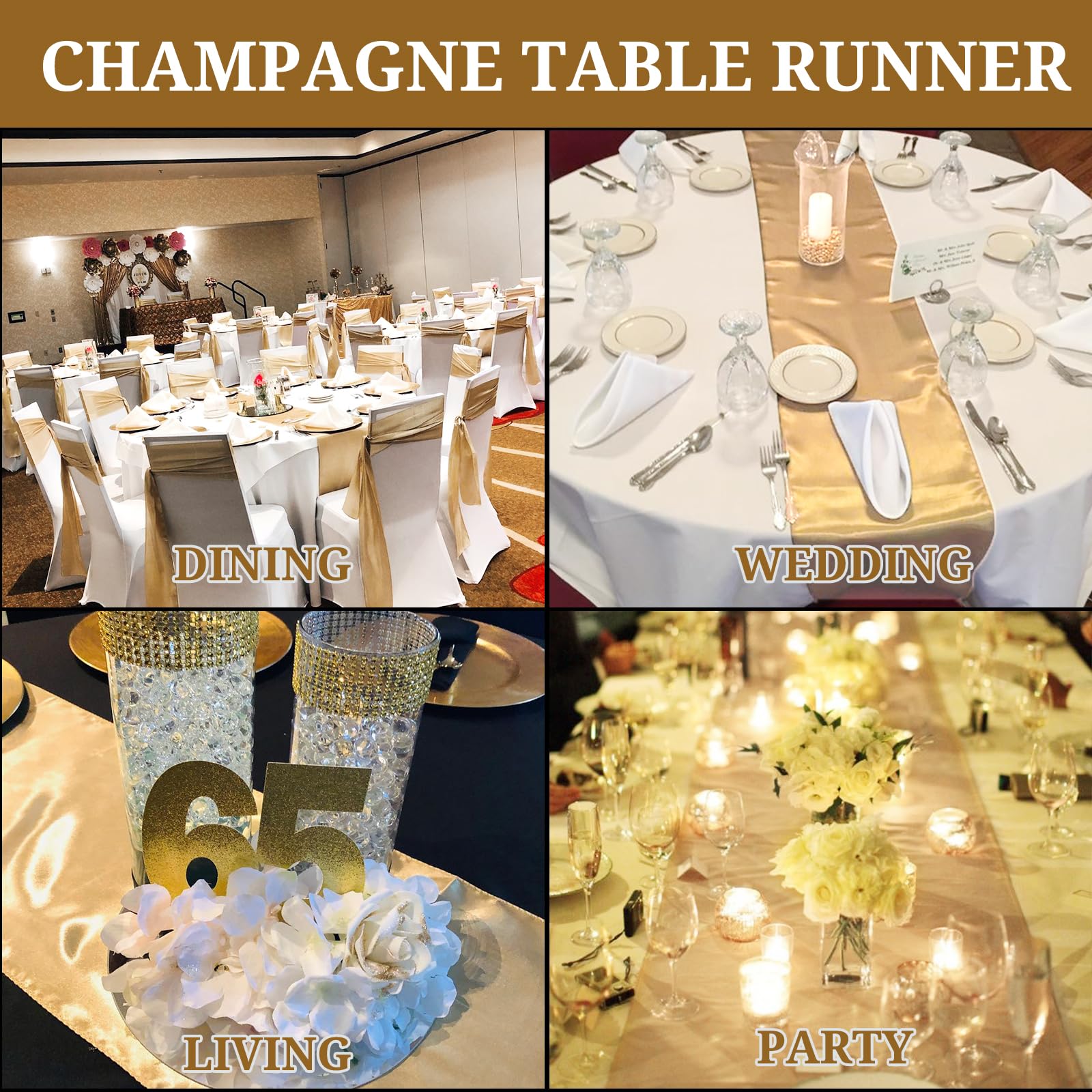 Pesonlook 15 Pack Royal Blue Table Runners 12 x 108 Inch Long for Rectangle Round Tables, Satin Table Runner for Wedding, Birthday Party Banquets Graduation Engagements Decoration