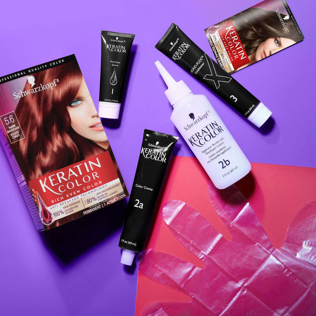 Schwarzkopf Keratin Color Permanent Hair Color, 2.6 Rich Soft Black, 1 Application - Salon Inspired Permanent Hair Dye, for up to 80% Less Breakage vs Untreated Hair and up to 100% Gray Coverage