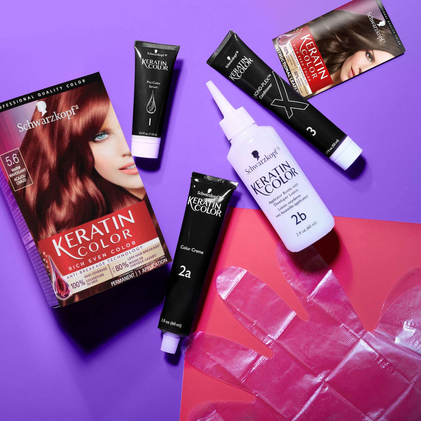 Schwarzkopf Keratin Color Permanent Hair Color, 2.6 Rich Soft Black, 1 Application - Salon Inspired Permanent Hair Dye, for up to 80% Less Breakage vs Untreated Hair and up to 100% Gray Coverage